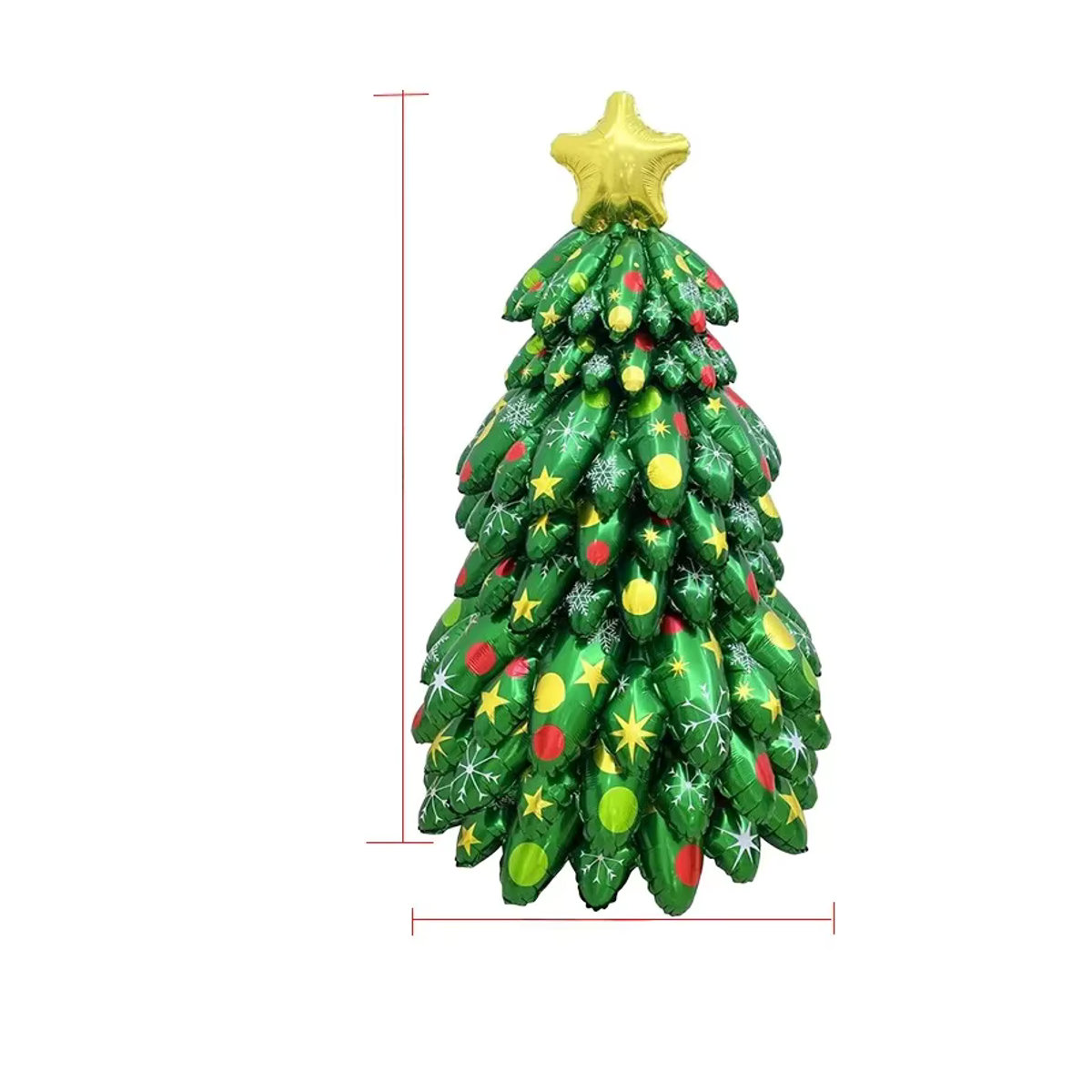 LQDIANTANG Weihnachtsbaum-Luftballon aus Aluminiumfolie in Grün, 3D-stehend für deine Weihnachtsdekoration - Bild 4