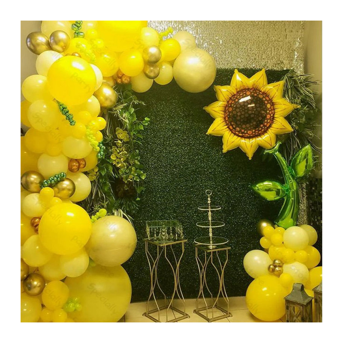 LQVYI 83 Stück Sonnenblumen Ballon Set in Gelb für Geburtstag und Babyparty mit Girlandenbogen und Banner zur floralen Dekoration - Bild 1