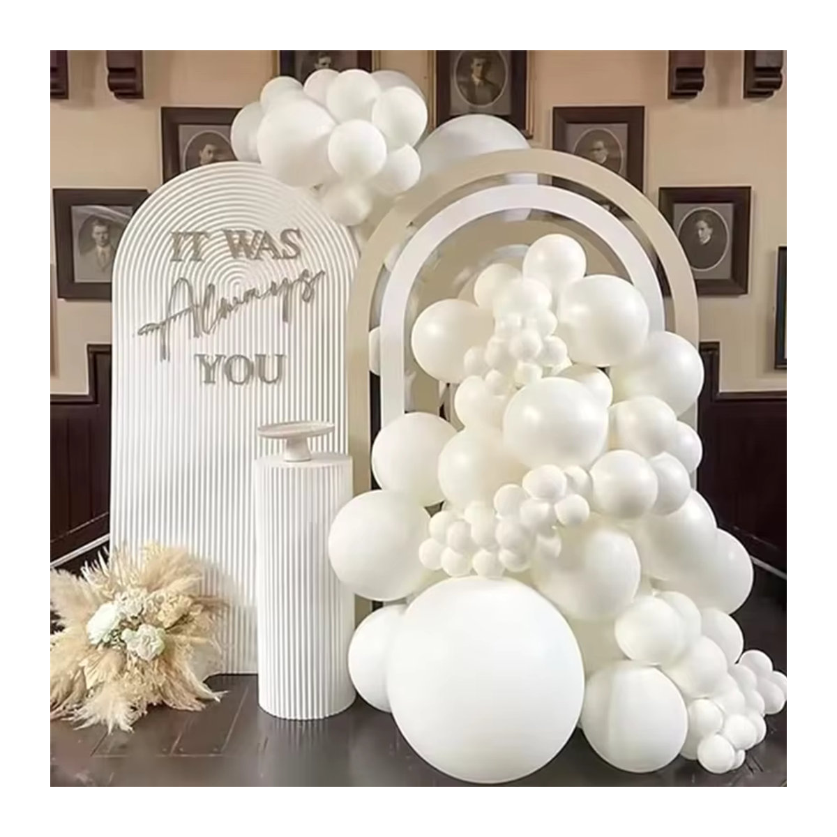 LQVYI 97-teiliges weißes Latex-Ballon-Set für unregelmäßige Ballon-Girlanden zur Dekoration von Hochzeit, Verlobung, Geburtstag oder Junggesellinnenabschied - Bild 4