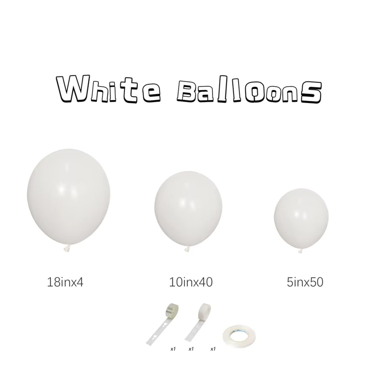 LQVYI 97-teiliges weißes Latex-Ballon-Set für unregelmäßige Ballon-Girlanden zur Dekoration von Hochzeit, Verlobung, Geburtstag oder Junggesellinnenabschied - Bild 5