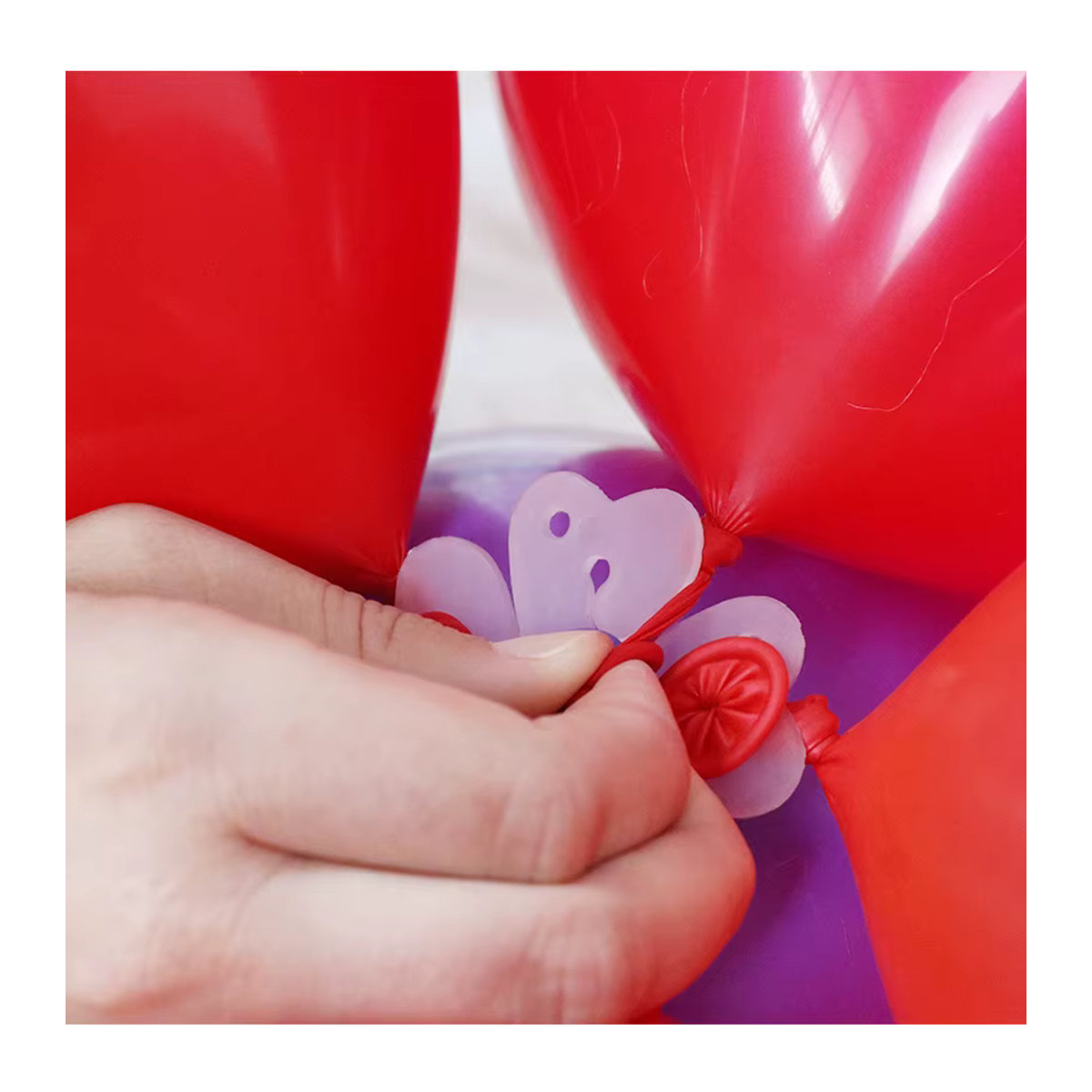 LQVYI Ballon Siegel Clips Set mit Blumenform, 50 Stück, Weiß, Kunststoff-Zubehör für Party und Geburtstag - Bild 4