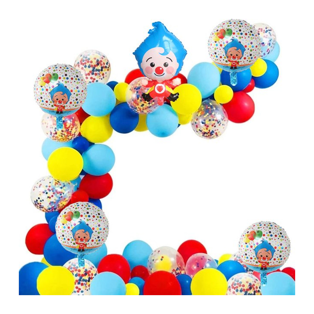 LQVYI Clown Ballon Girlande Set mit 98 Teilen aus Latex und Folie in Mehrfarbig für Kindergeburtstage und Babypartys - Bild 1