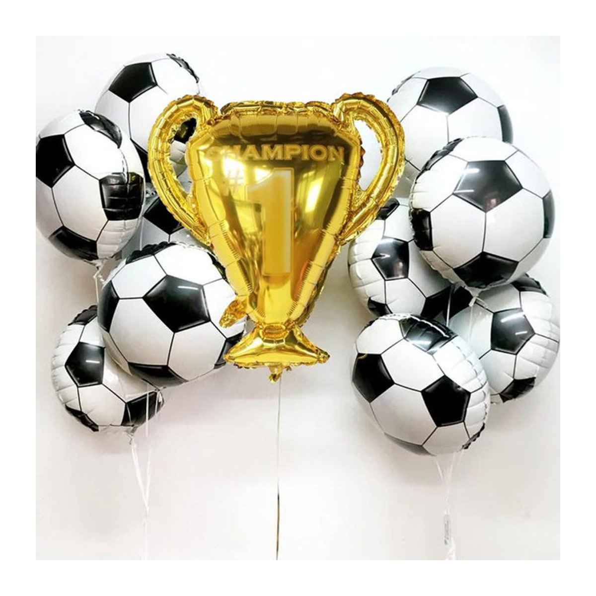 LQVYI Goldene Trophäe Fußballstern Folienballon für Geburtstag und Sportpartys, Durchmesser: 45,72 cm - Bild 1