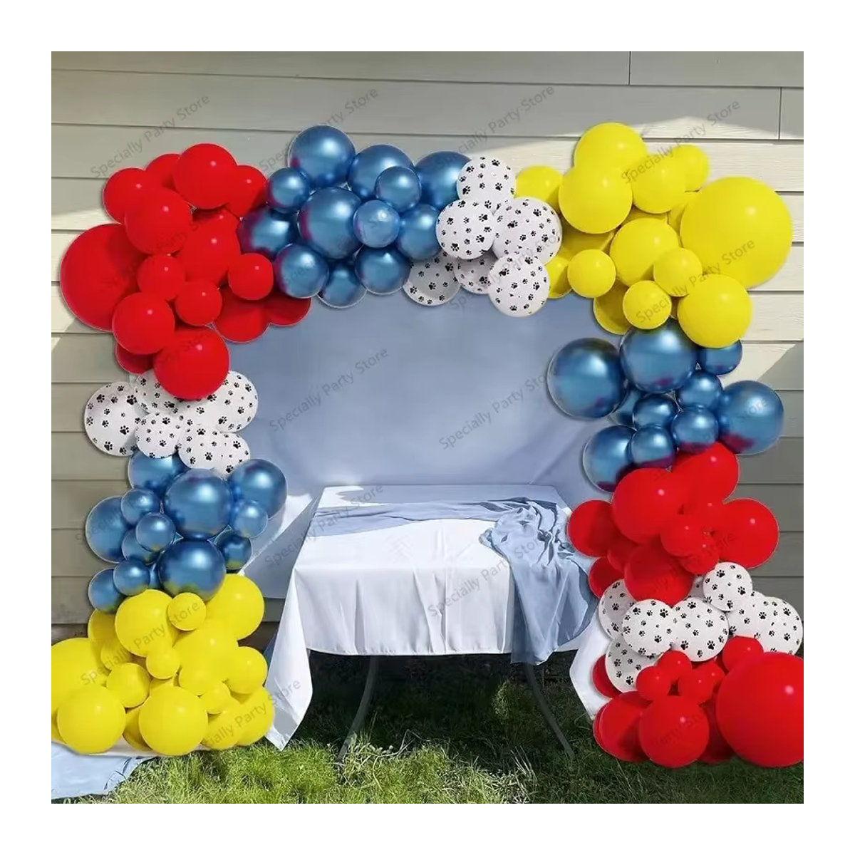 LQVYI Luftballon Girlande Set mit Hundepfoten Motiv in Rot und Gelb Metallic für Kinder Geburtstagsdekoration - Bild 2