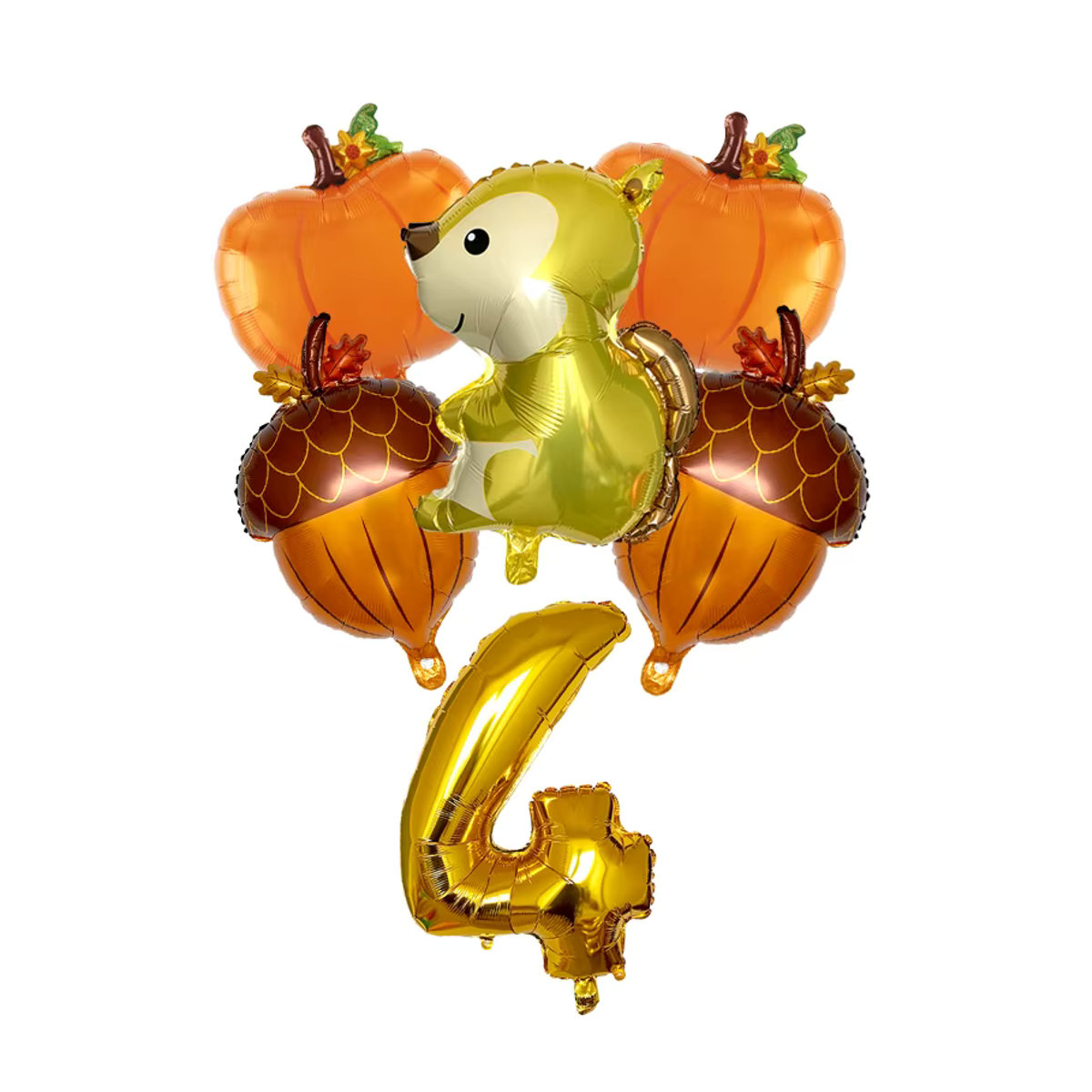 LQZZY 6er Set Herbst Waldtiere Folienballons mit Zahlen für Kinder Geburtstagsdekoration in Creme und Gold - Bild 2