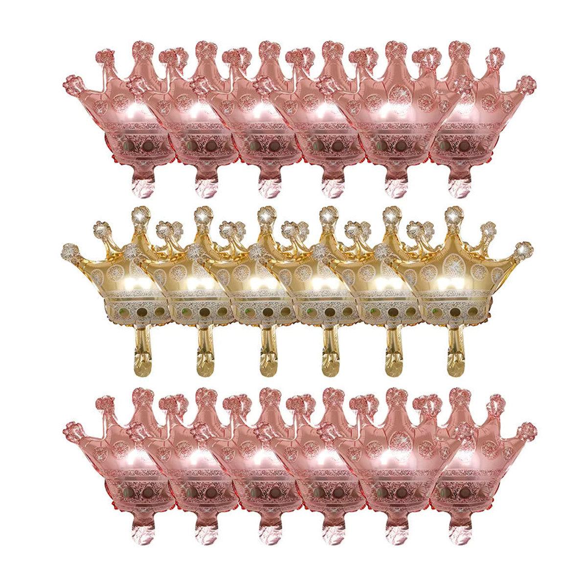 LQZZY Mini Krone Aluminiumfolien-Ballons Set, 18 Stück in Gold, Rosa und Blau, für Hochzeiten, Geburtstage und Weihnachtsdekoration, B/H: 29 x 29 cm - Bild 2
