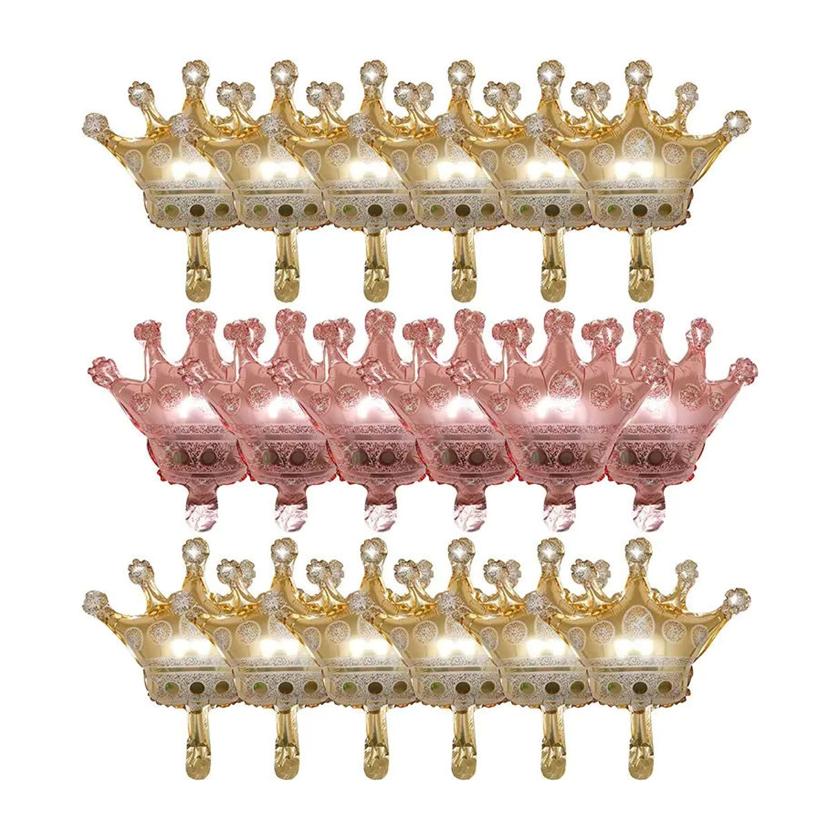 LQZZY Mini Krone Aluminiumfolien-Ballons Set, 18 Stück in Gold, Rosa und Blau, für Hochzeiten, Geburtstage und Weihnachtsdekoration, B/H: 29 x 29 cm - Bild 4