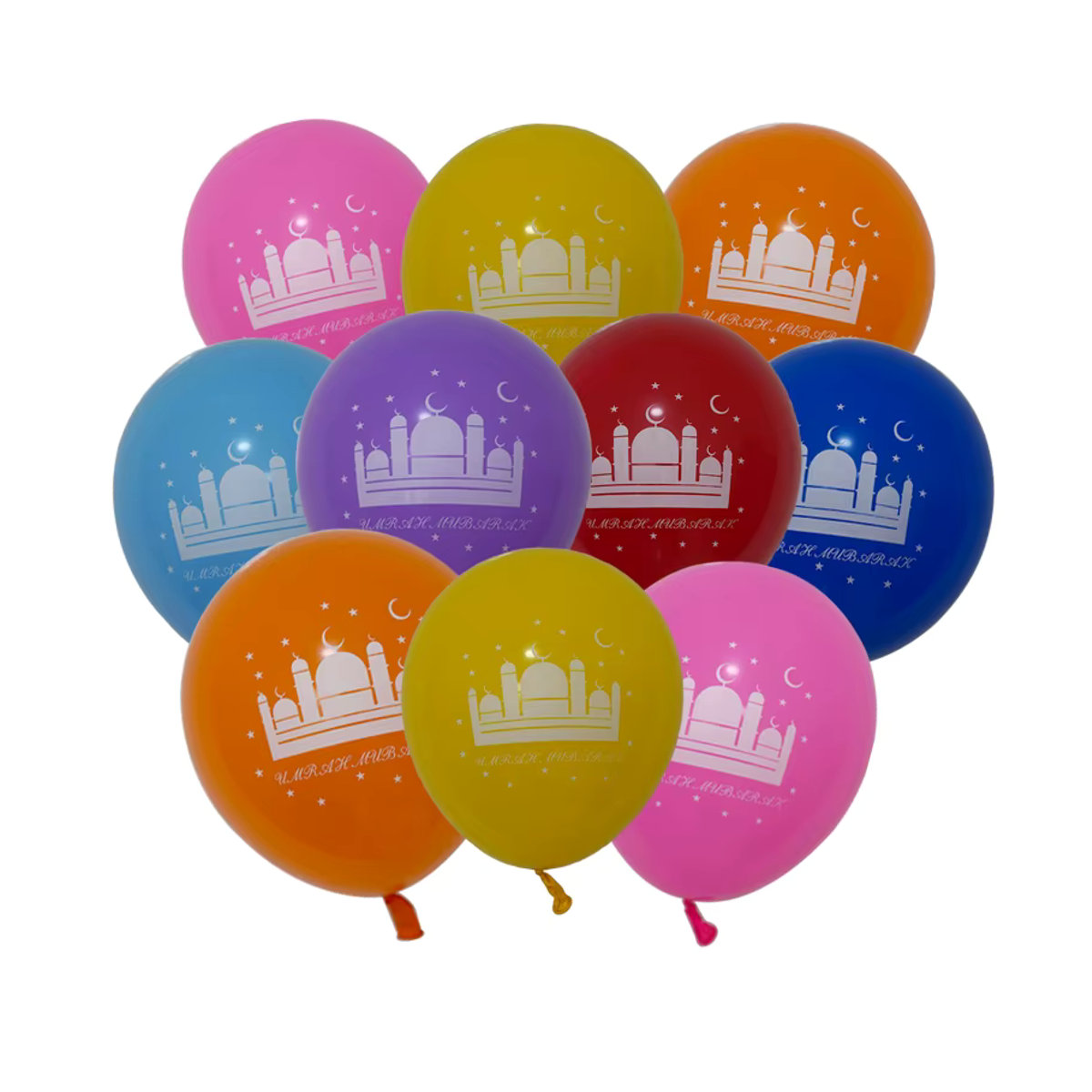 LQZZY Umrah Mubarak und Eid Mubarak Folienballon Banner Set mit Buchstaben und Sternen in Mehrfarbig für Islamische Festtagsdekorationen - Bild 2