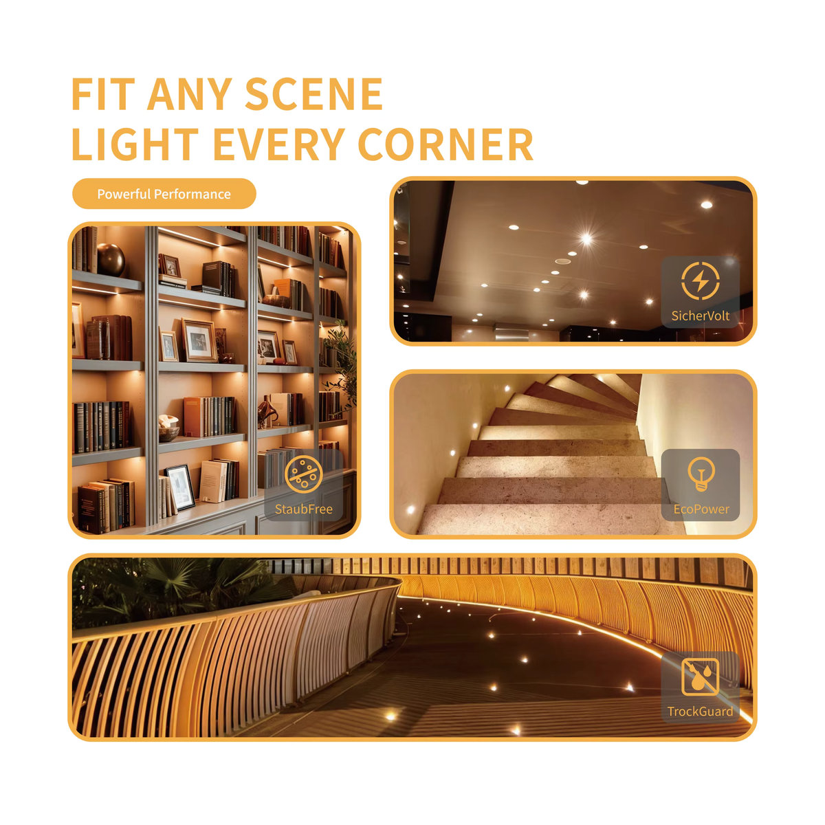 LUCERNA Mini LED Einbaustrahler IP65 12V in Schwarz aus Aluminium für Treppen und Schrank mit Treiber - Bild 6