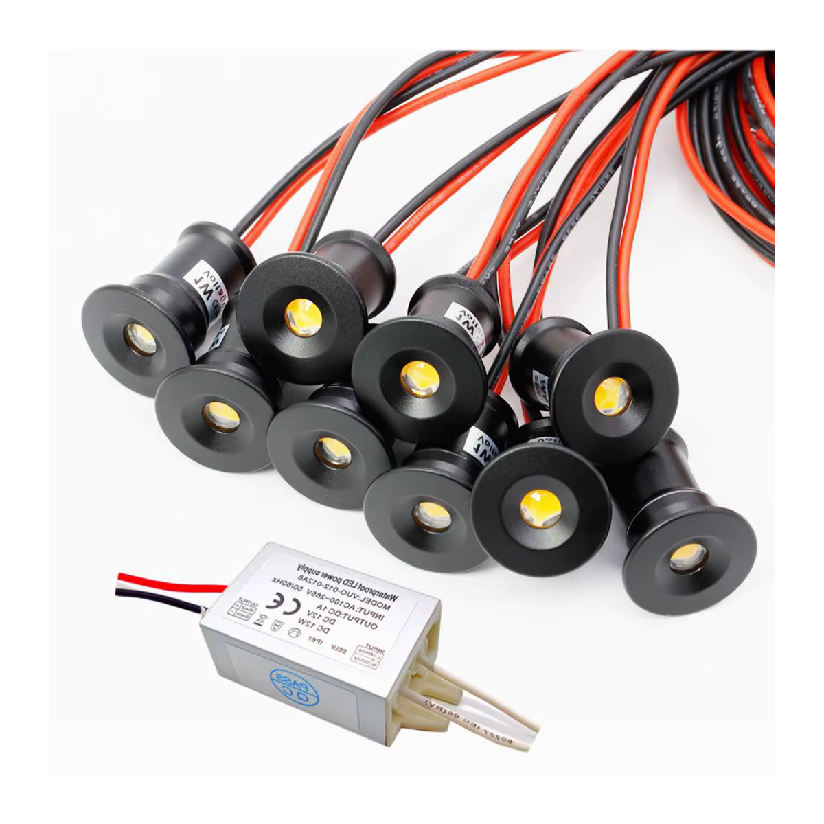 LUCERNA Mini LED Einbaustrahler IP65 12V in Schwarz aus Aluminium für Treppen und Schrank mit Treiber - Bild 7