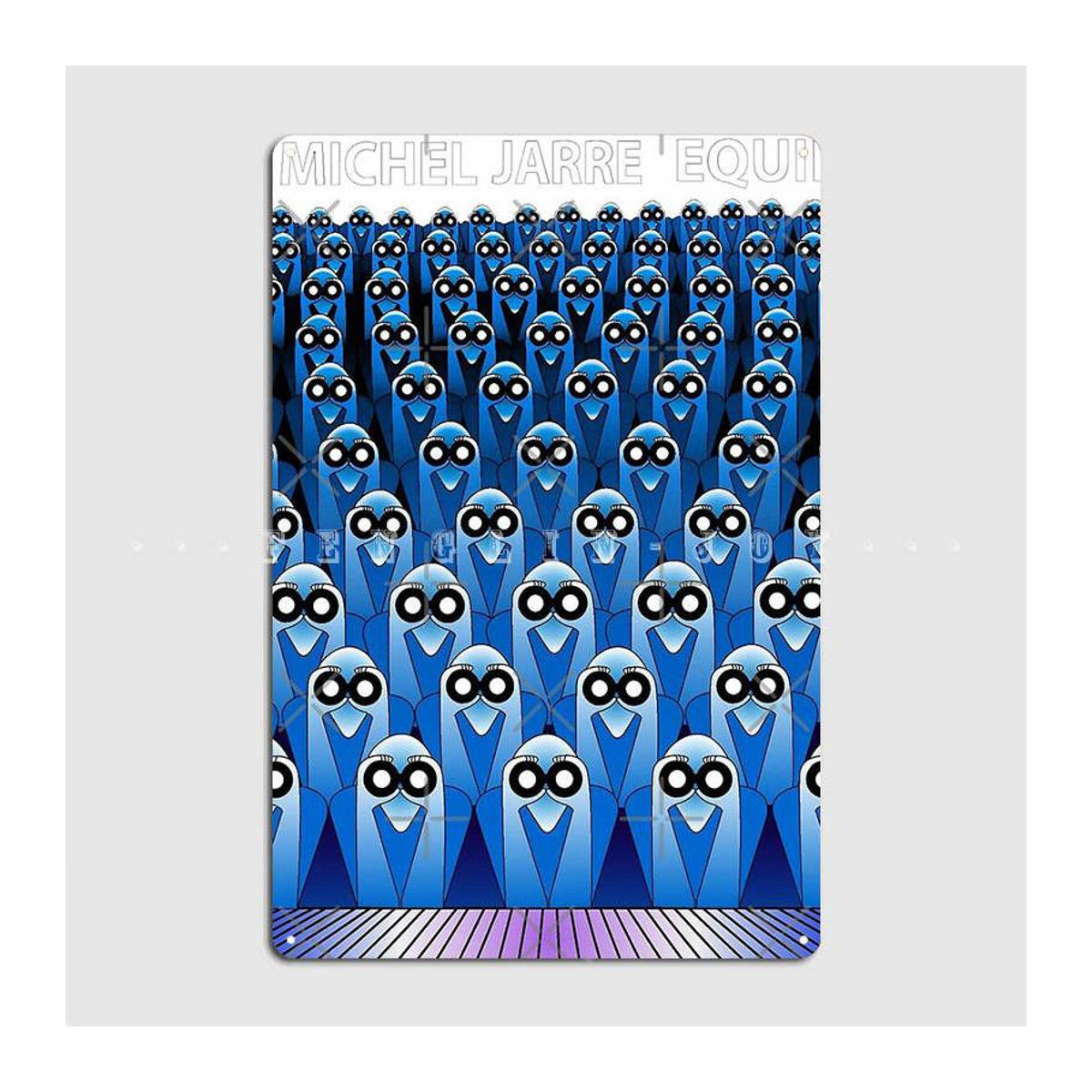 Lucky Starfish DECO Metallplakette Jean Michel Jarre Equinoxe LP Artwork Blau Abstrakt Vintage Wanddeko B: 40 cm, H: 30 cm - Bild 2