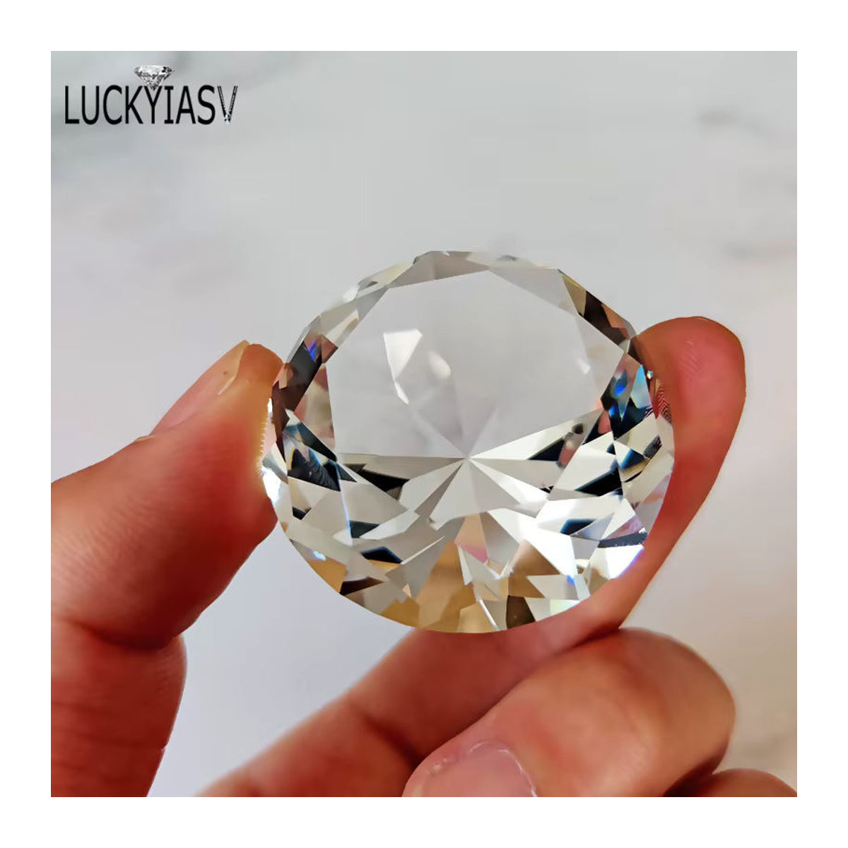 Luckyiasv Kristall Glas Diamant Dekoration Transparent für Romantische Anlässe und Heimdekoration - Bild 2