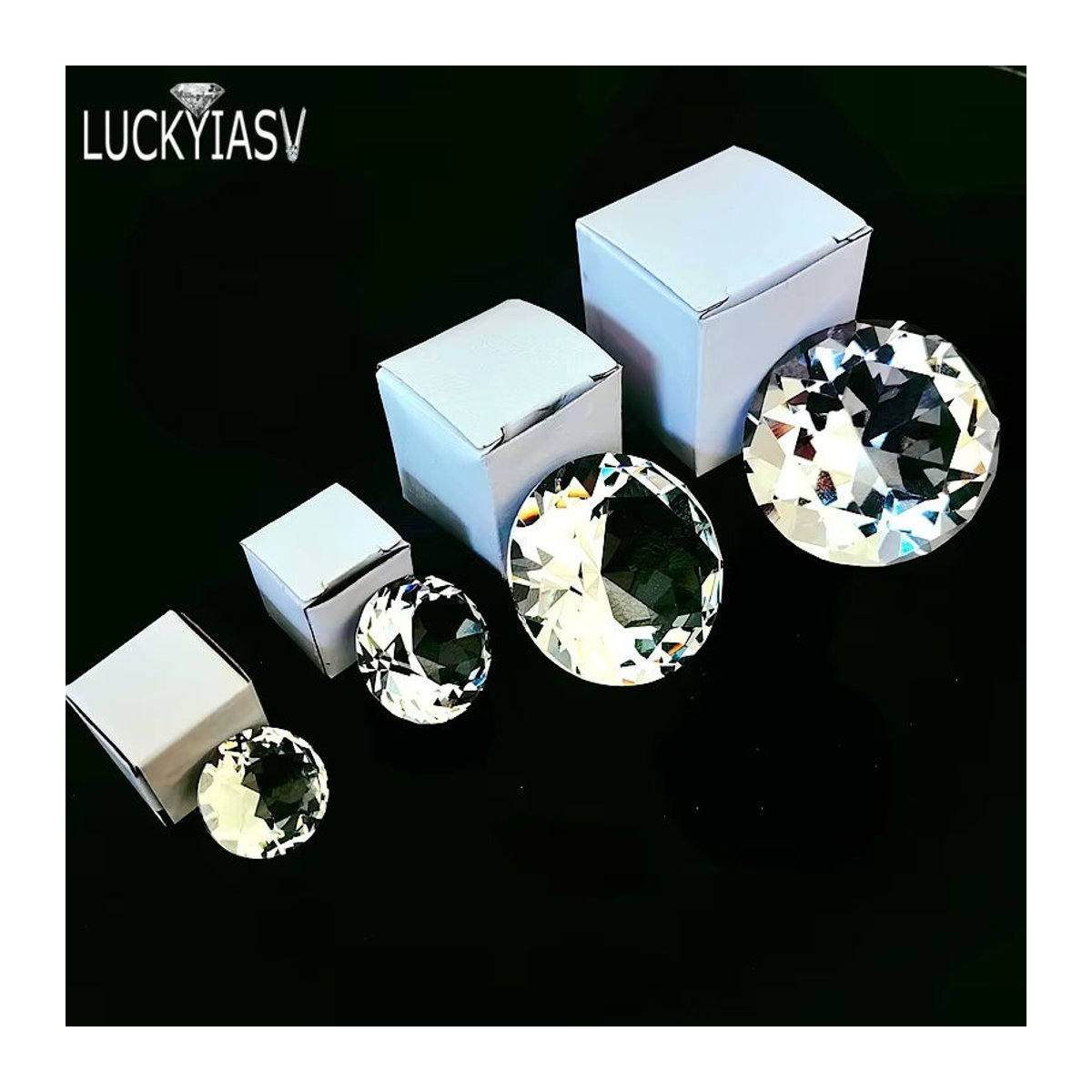 Luckyiasv Kristall Glas Diamant Dekoration Transparent für Romantische Anlässe und Heimdekoration - Bild 5