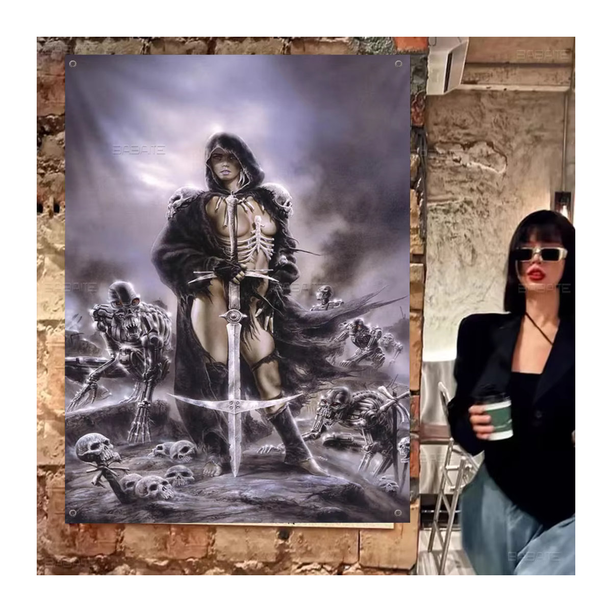 Luis Royo Kunst Banner Mehrfarbig aus Textil als dekorative Outdoor Flagge für deine Party - Bild 2