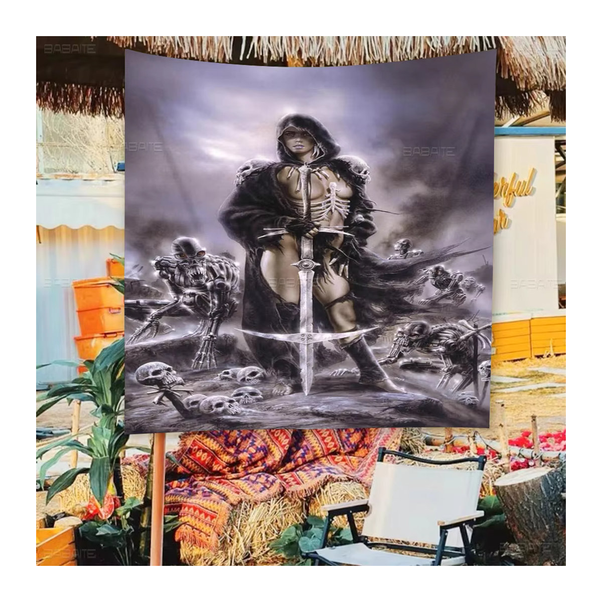 Luis Royo Kunst Banner Mehrfarbig aus Textil als dekorative Outdoor Flagge für deine Party - Bild 3