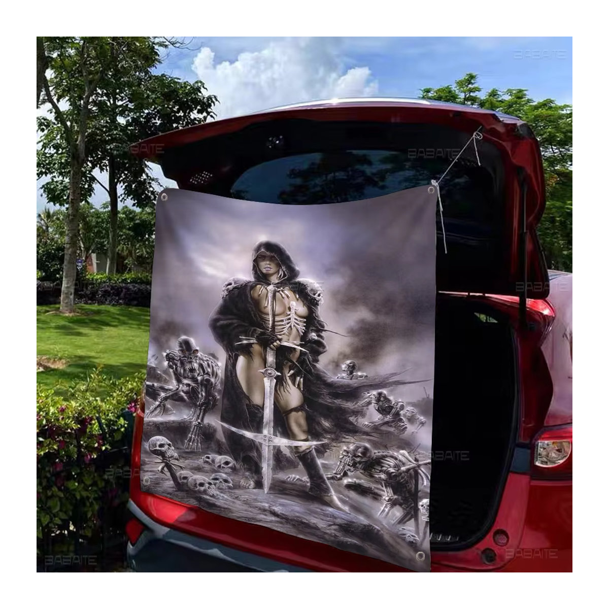 Luis Royo Kunst Banner Mehrfarbig aus Textil als dekorative Outdoor Flagge für deine Party - Bild 4