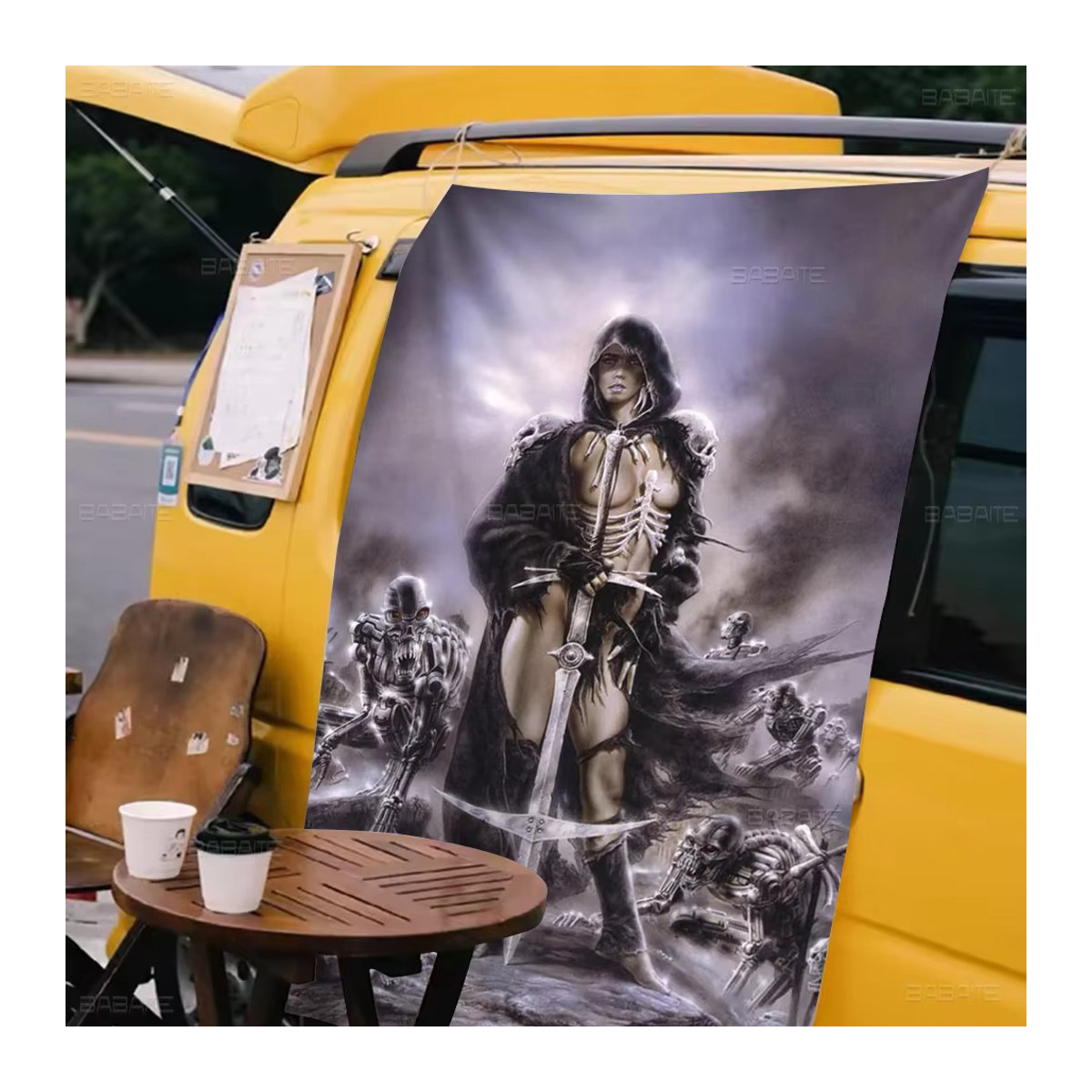Luis Royo Kunst Banner Mehrfarbig aus Textil als dekorative Outdoor Flagge für deine Party - Bild 6