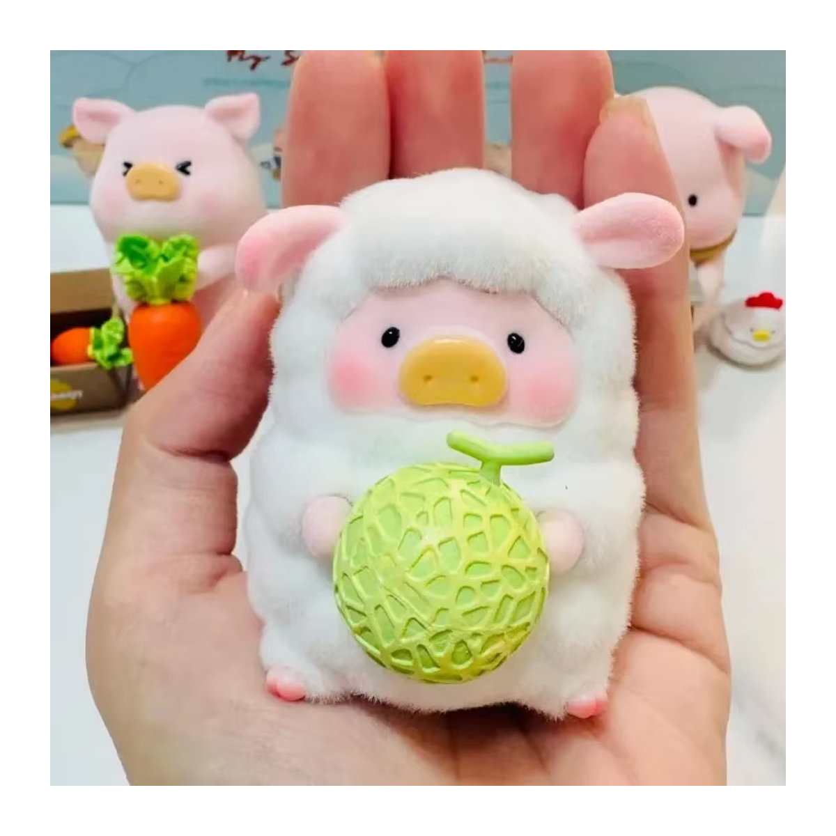 LuLu The Piggy Farm Series Blind Box Mystery Box mit einer rosa Actionfigur Mushroom aus Kunststoff - Bild 5