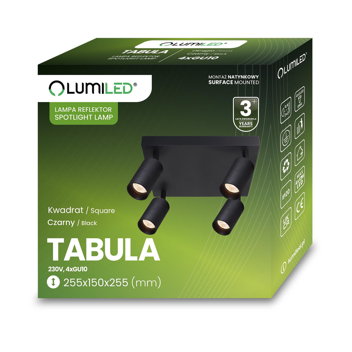 Lumiled Deckenleuchte mit 4 GU10 Strahlern in Schwarz - Bild 2