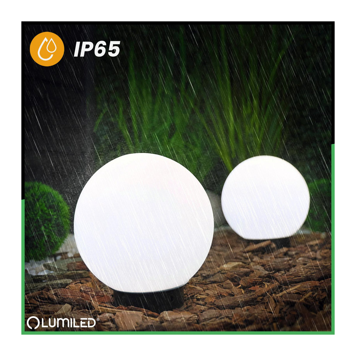 Lumiled Gartenleuchte Lumikula2 Außenleuchte Kugel in Weiß, modern, E27, IP65, Durchmesser: 20 cm - Bild 4