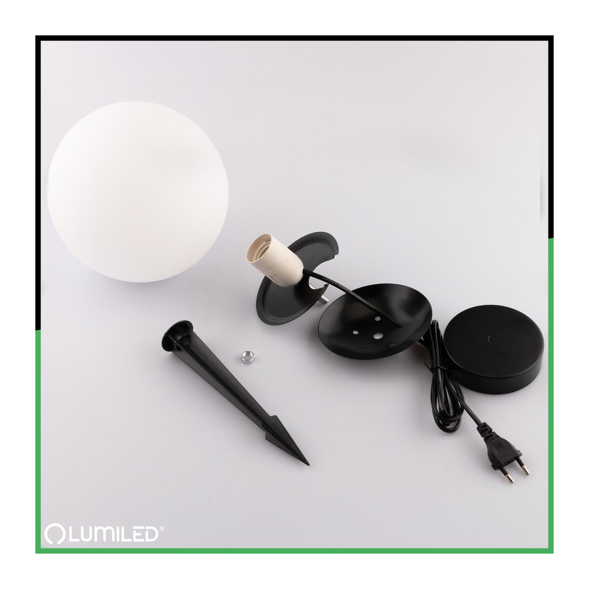 Lumiled Gartenleuchte Lumikula2 Außenleuchte Kugel in Weiß, modern, E27, IP65, Durchmesser: 20 cm - Bild 6