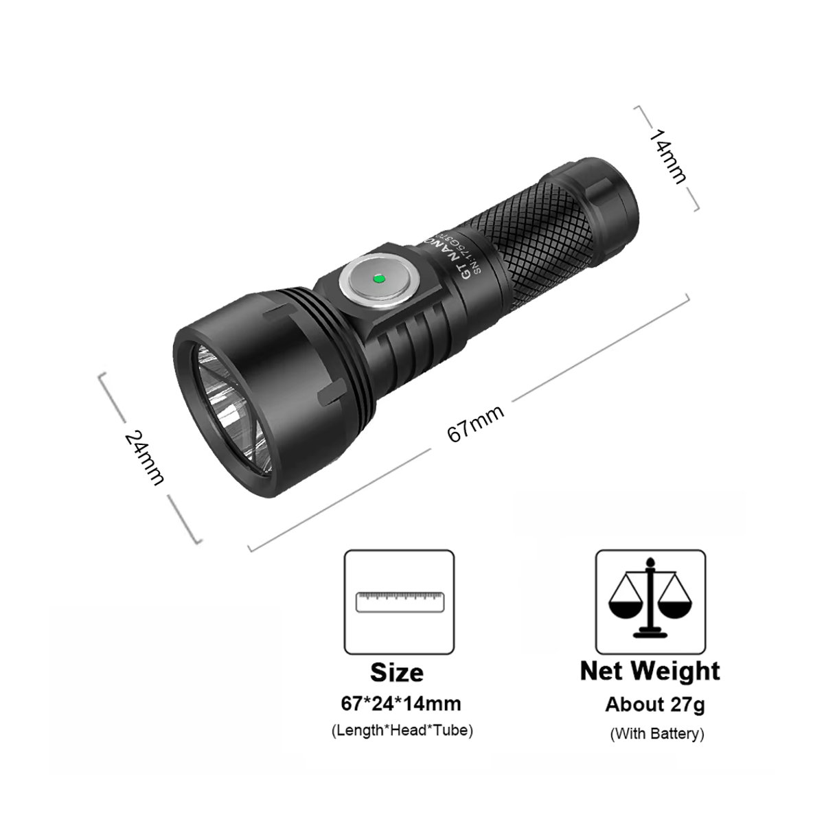 LUMINTOP GT NANO 3.0 EDC Outdoor-Taschenlampe mit USB-C wiederaufladbarem Akku und Hochleistungs-LED für Camping und Outdoor - Bild 5