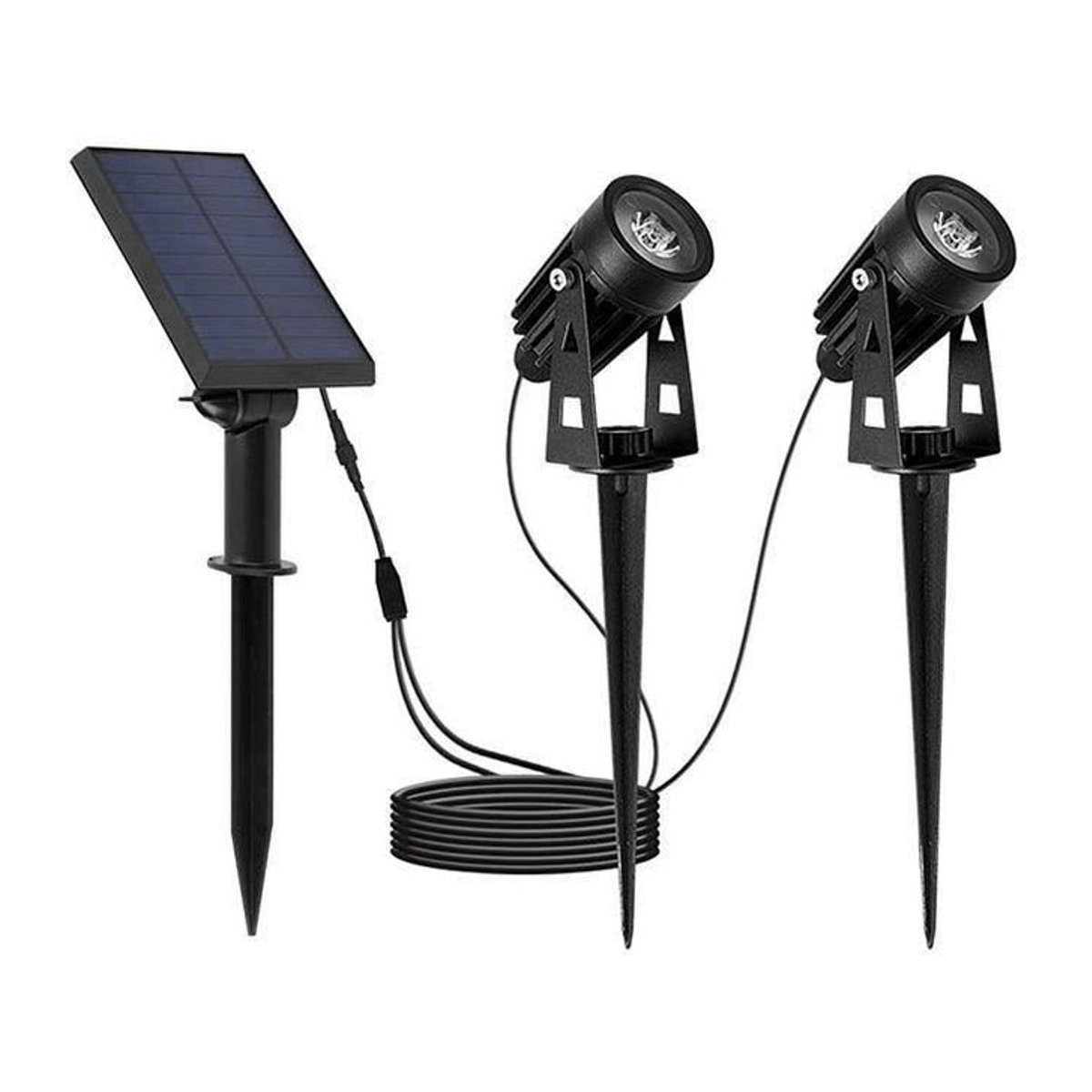 LUMISKY ROUNDY Doppelpack Solar-Erdspießleuchten mit kaltweißer LED, Höhe: 27 cm - Bild 1