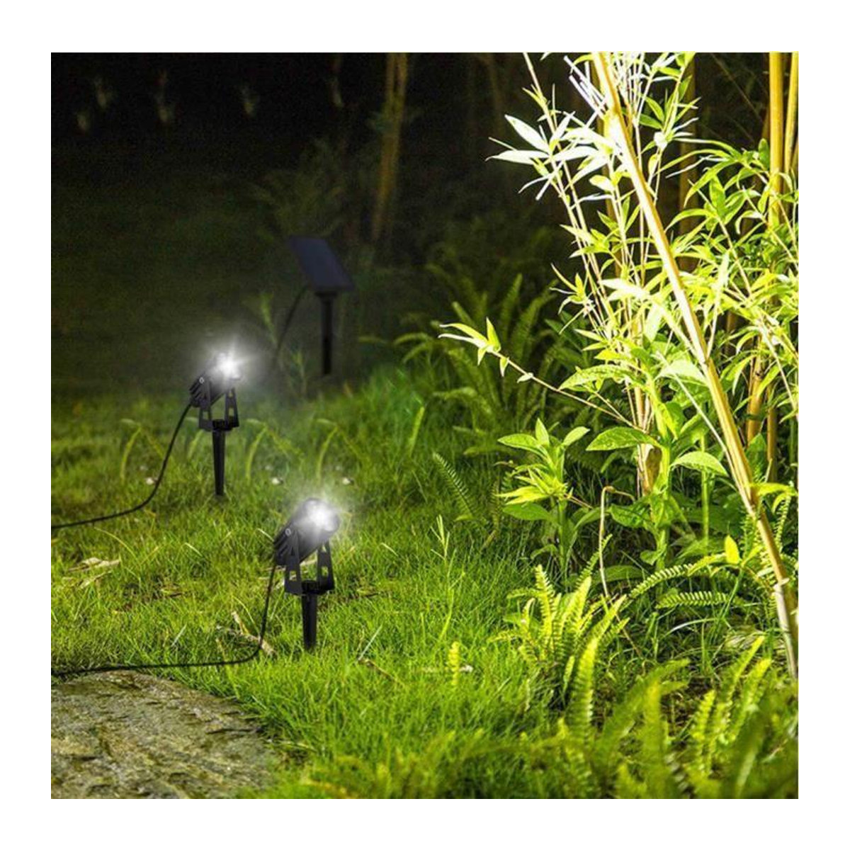 LUMISKY ROUNDY Doppelpack Solar-Erdspießleuchten mit kaltweißer LED, Höhe: 27 cm - Bild 2