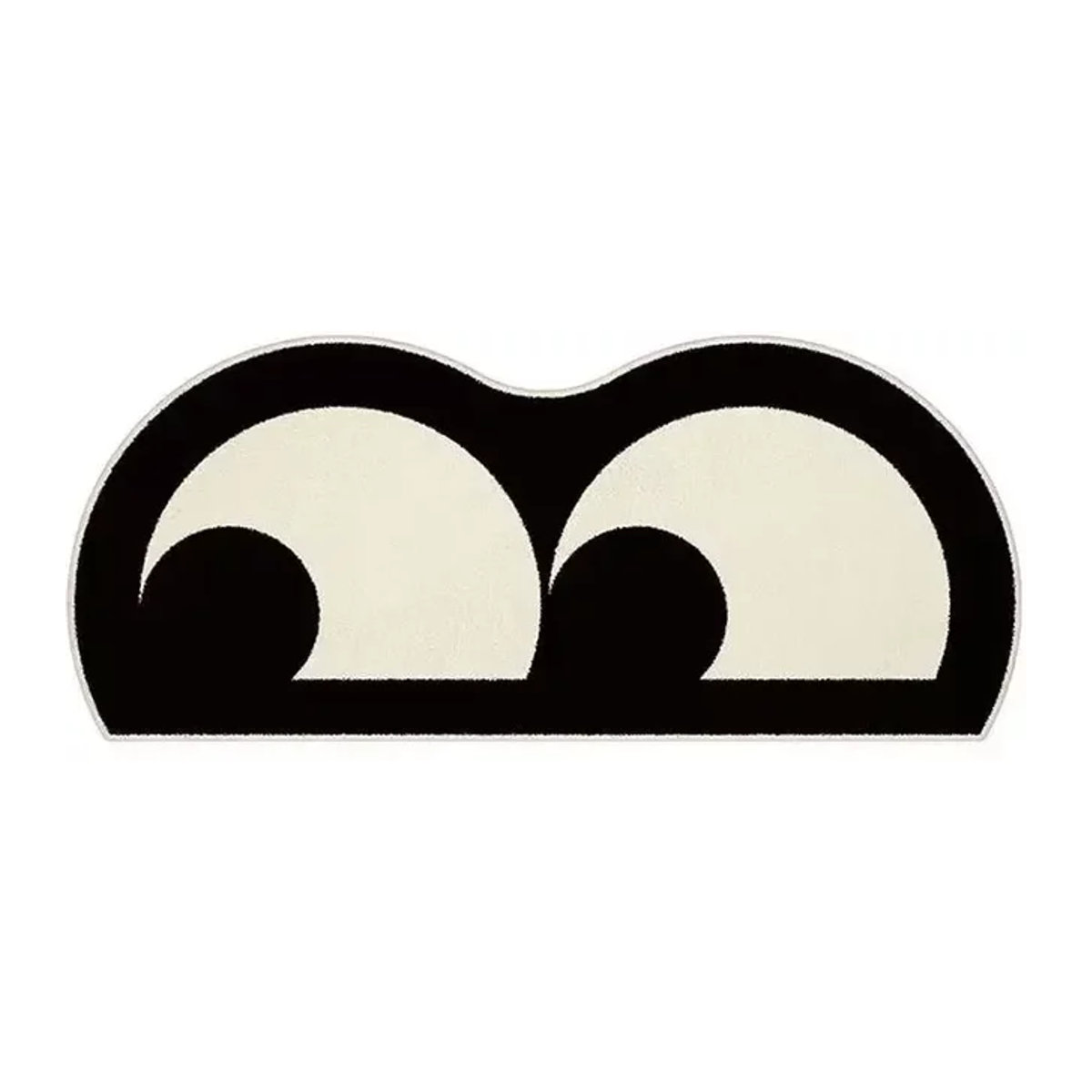 Lustiger Teppich mit Cartoon-Augen in Schwarz, weicher Kaschmir-Bodenmatte für Kinderzimmer und Wohnzimmer - Bild 1
