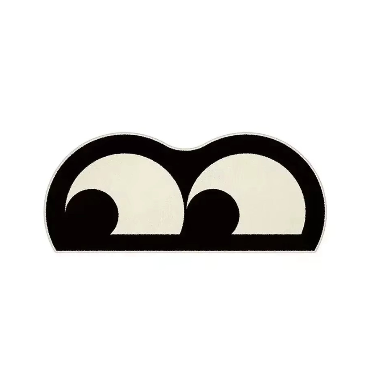 Lustiger Teppich mit Cartoon-Augen in Schwarz, weicher Kaschmir-Bodenmatte für Kinderzimmer und Wohnzimmer - Bild 2