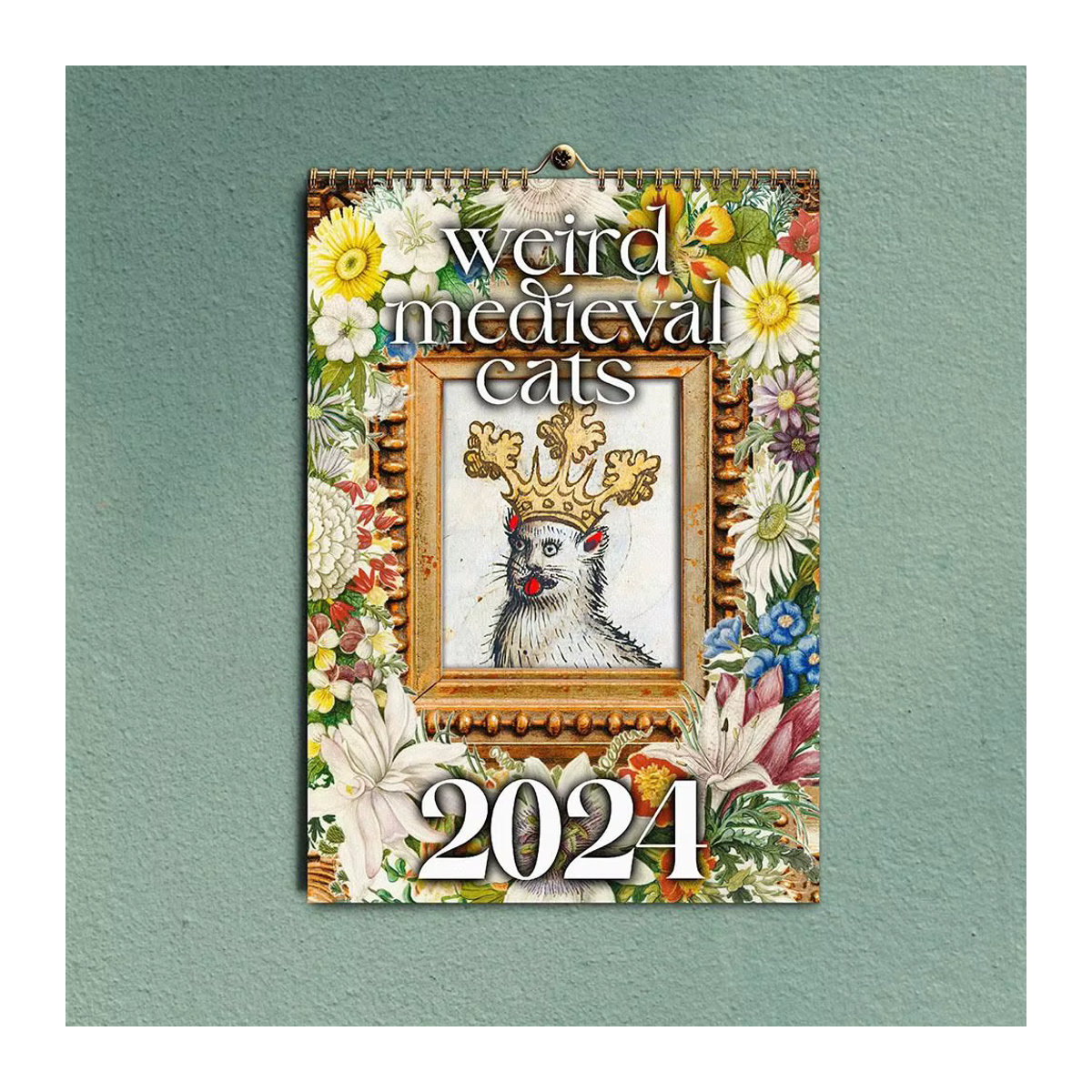 Lustiger Wandkalender 2024 mit mittelalterlichen Katzen in Multicolor - Bild 1