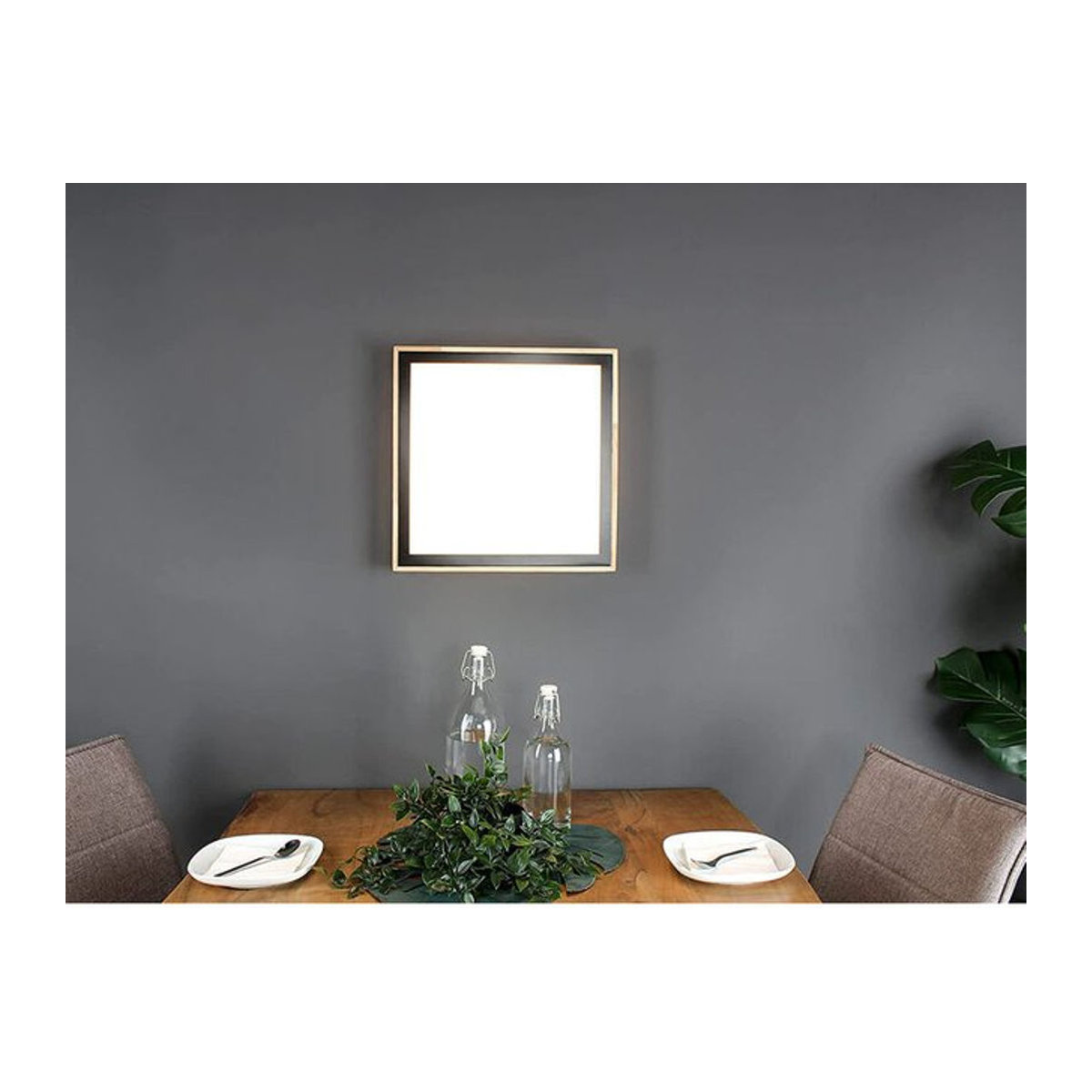 Lutec Solstar LED-Deckenleuchte in Holzdesign, Schwarz, Weiß oder Natur, B/H: 28,5 x 28,5 cm - Bild 2