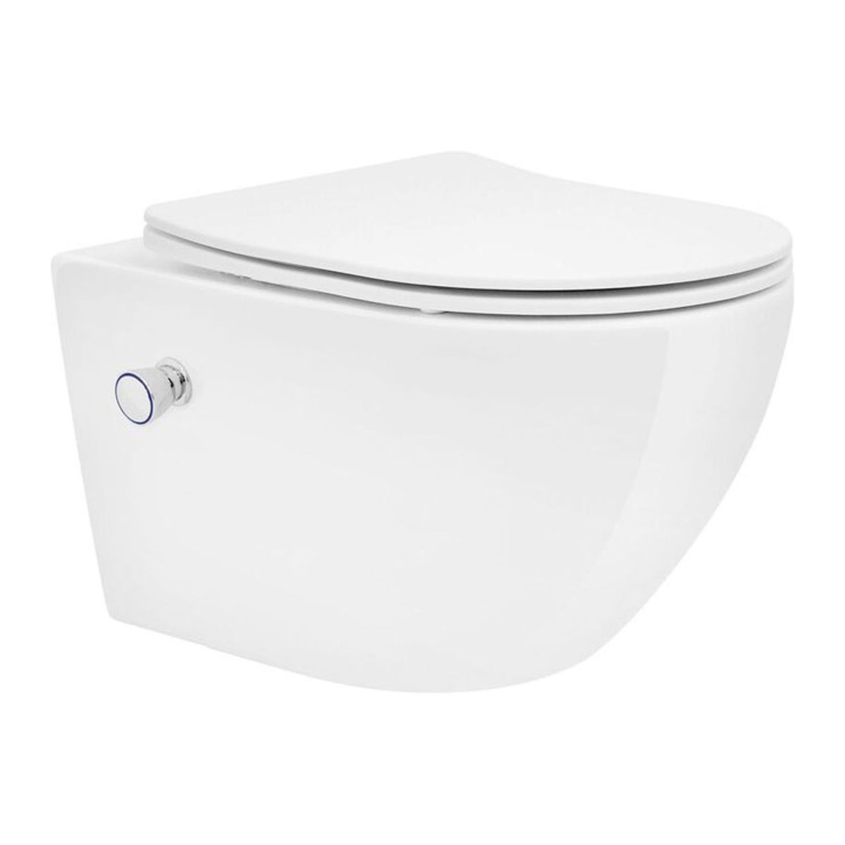 Luxebath Dusch-WC Wandmontage aus Keramik in Weiß mit Bidet-Funktion, Spülrandlos und Softclose-Klodeckel, B/H/T: 36 x 27,8 x 53,5 cm - Bild 2