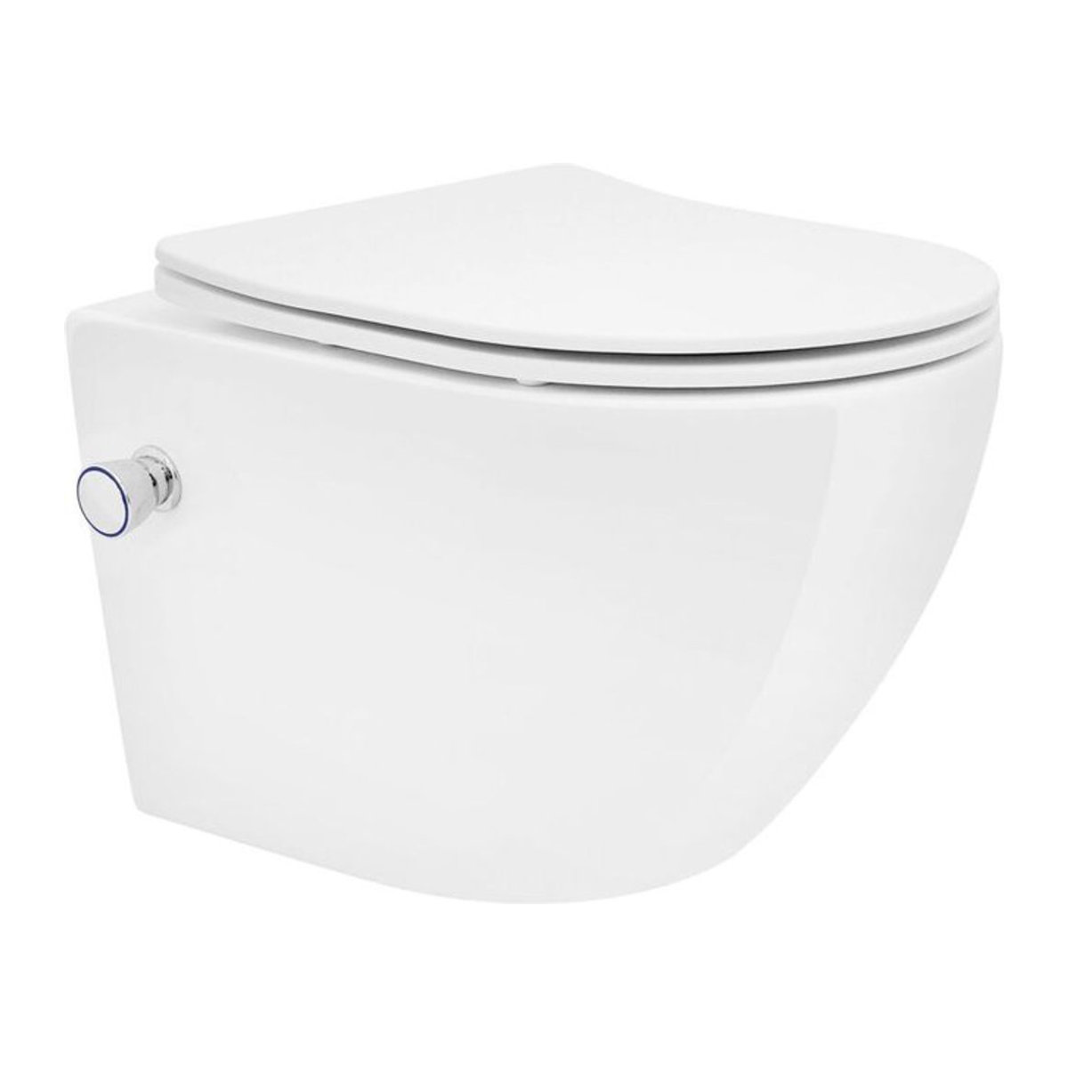 Luxebath Wand-WC mit Bidet-Funktion aus Keramik in Weiß, spülrandlos mit Nanoversiegelung und Softclose, Länge: 49 cm, Breite: 36 cm, Höhe: 25 cm - Bild 2
