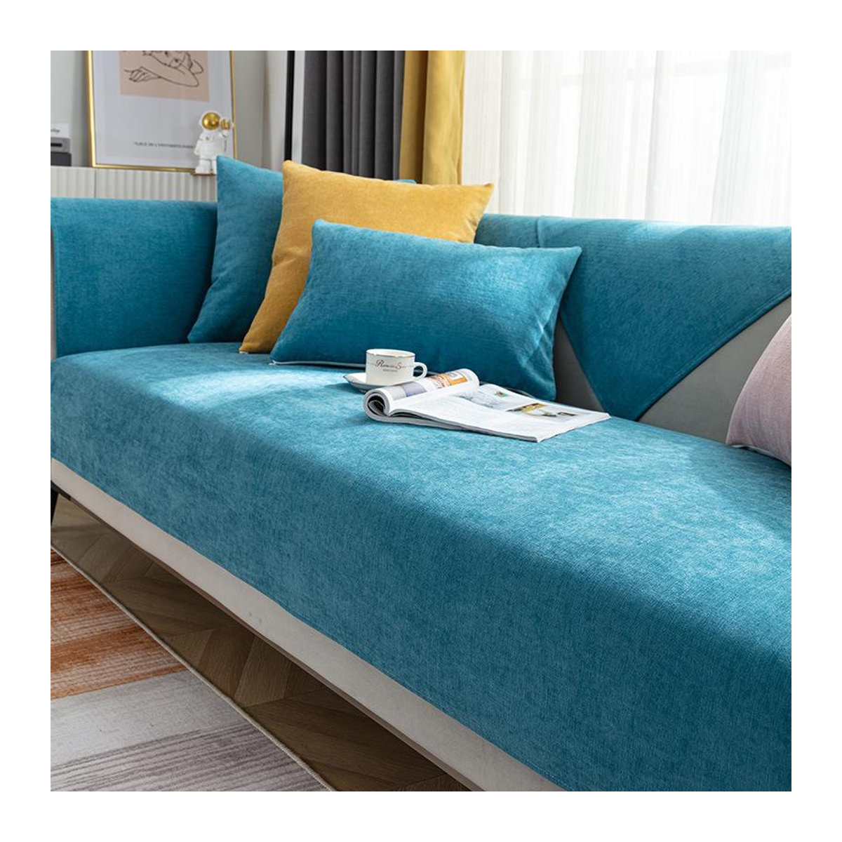 Luxuriöse Sofa-Schonbezüge für Chaiselongue und Ecksofas, L-förmige Möbelbezüge zum Schutz, 70 x 70 cm, 1 Stück - Bild 1