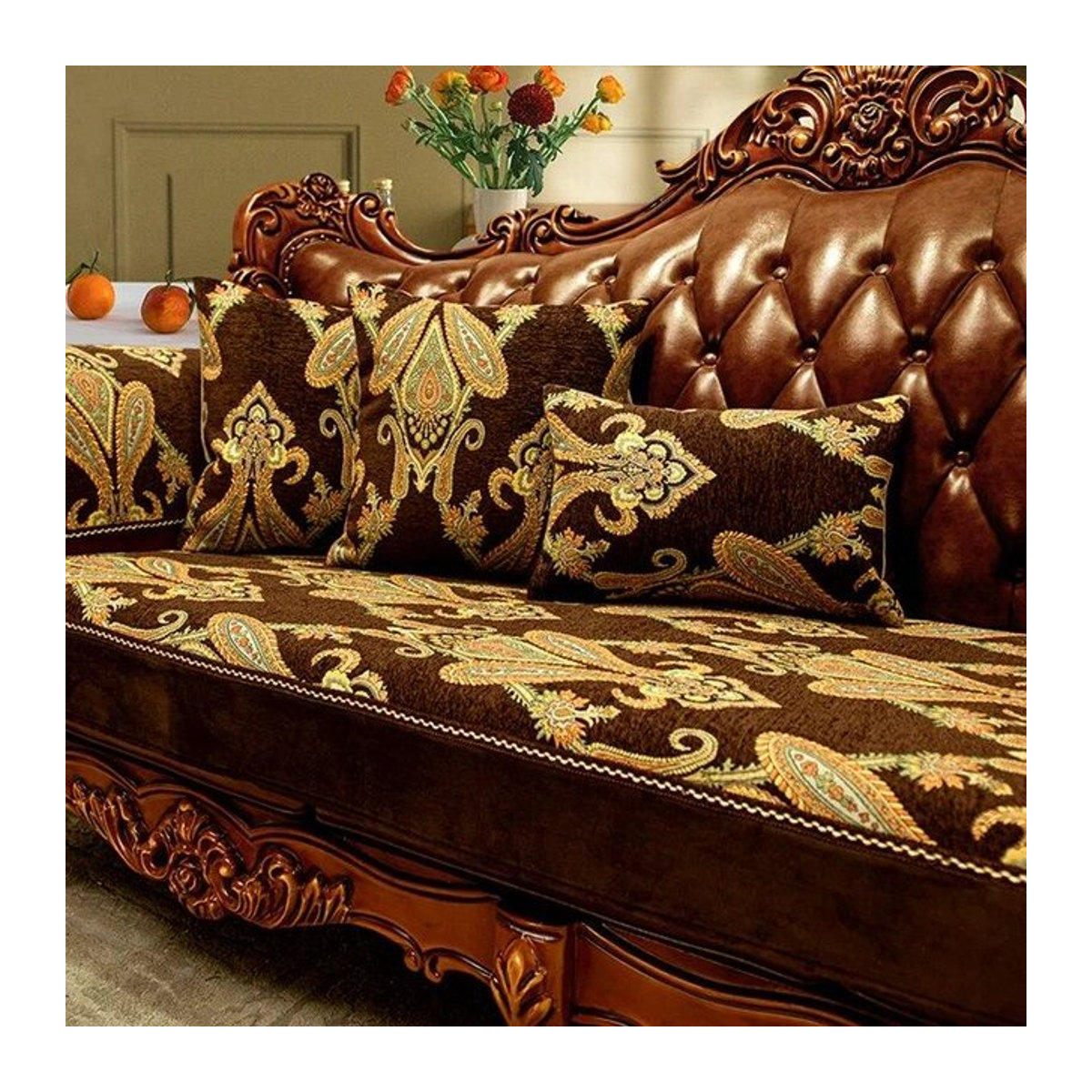 Luxuriöser Jacquard Sofabezug mit Anti-Rutsch-Funktion für dein Wohnzimmer, Armlehnenbezug, Breite: 50 cm, Höhe: 60 cm - Bild 1