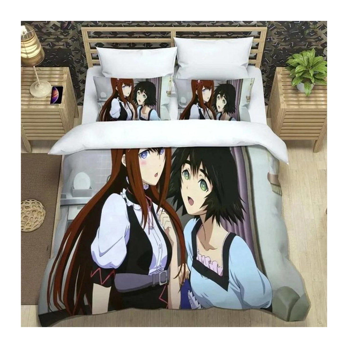 Luxuriöses Bettwäscheset mit Cartoon Anime Print, weiches Bettbezug-Set mit Reißverschluss, B/H: 70 x 133 cm - Bild 1