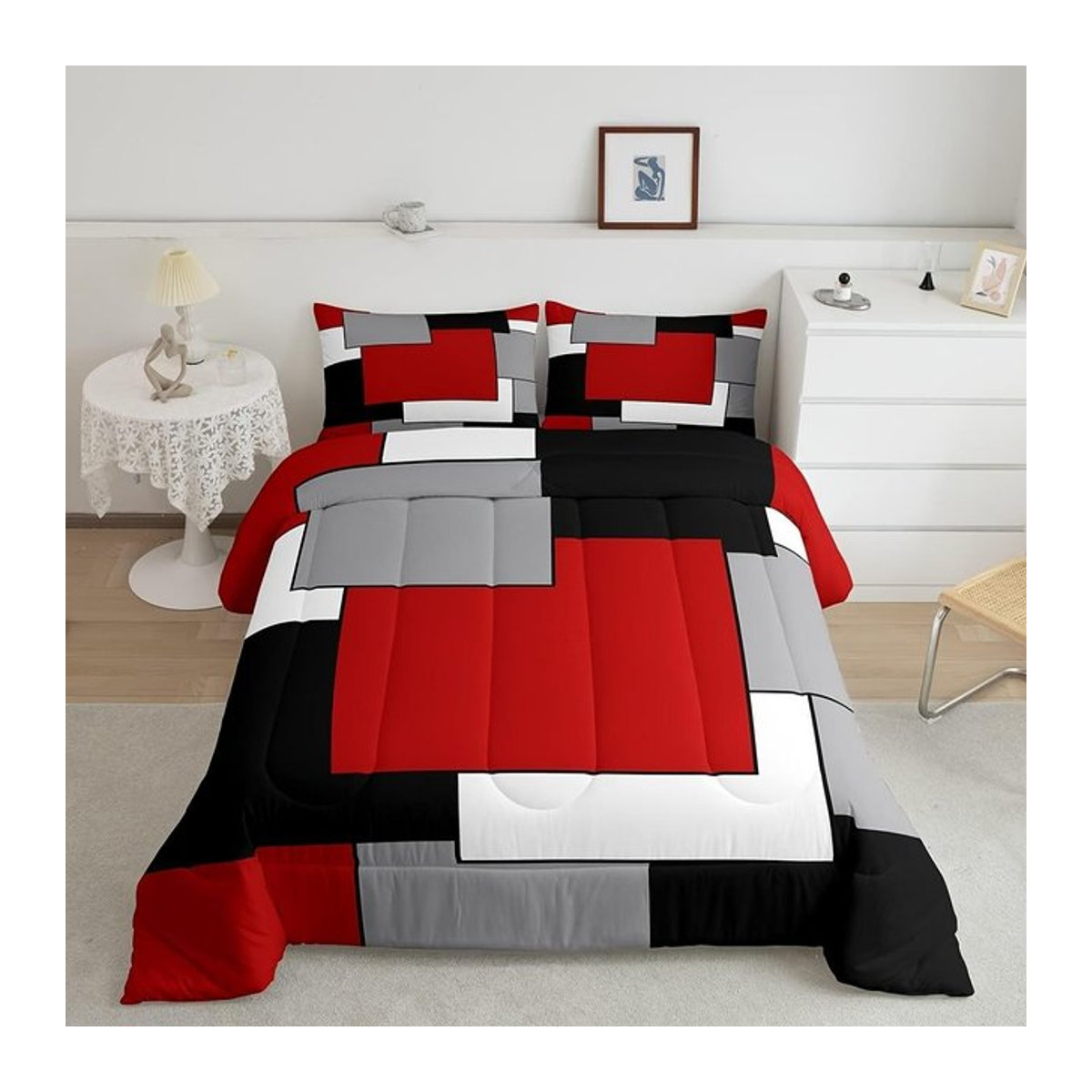 Luxus-Bettwäsche-Set mit 3D-Druck in Multicolor, hautfreundliches Bettbezug-Set für das Schlafzimmer, B/H: 135 x 200 cm - Bild 1
