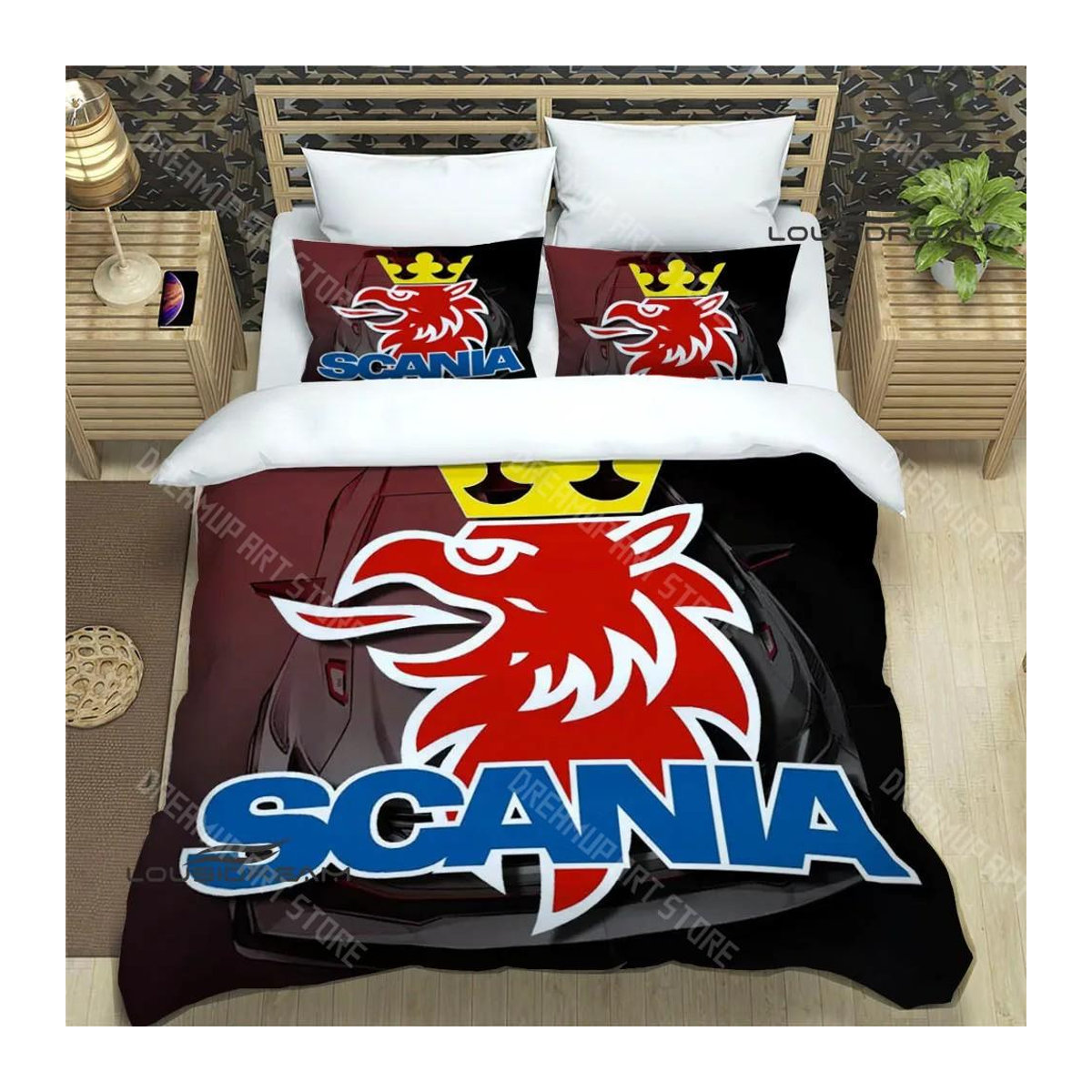 Luxus Bettwäscheset mit 3D Scania Logo Druck, Bettbezug und Bettdecke, King Size, B/H: 245 x 210 cm - Bild 1