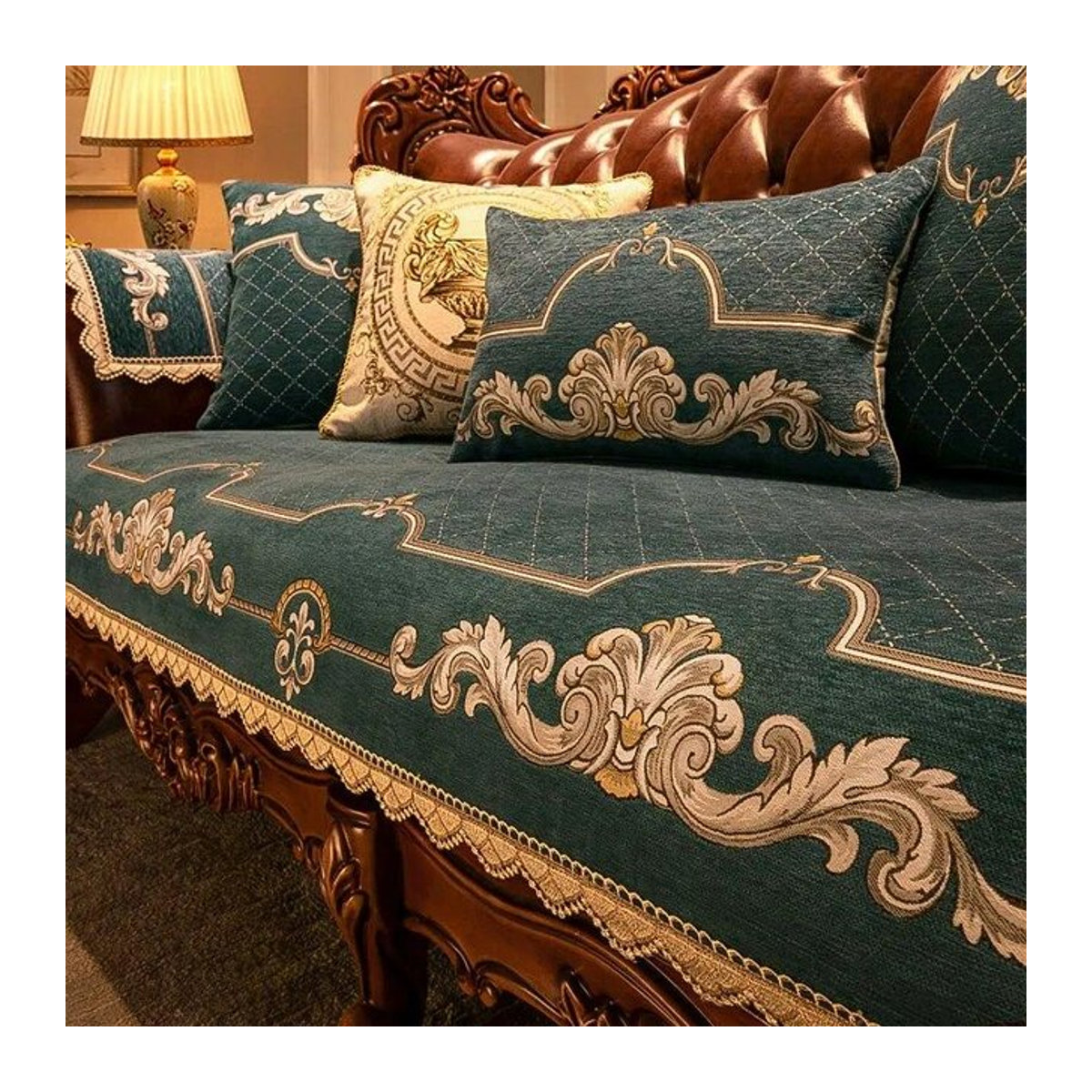 Luxus Chenille Sofakissen von A Family Of Home Textiles als universeller Couchbezug für dein Wohnzimmer, B/B: 120 x 70 cm - Bild 1