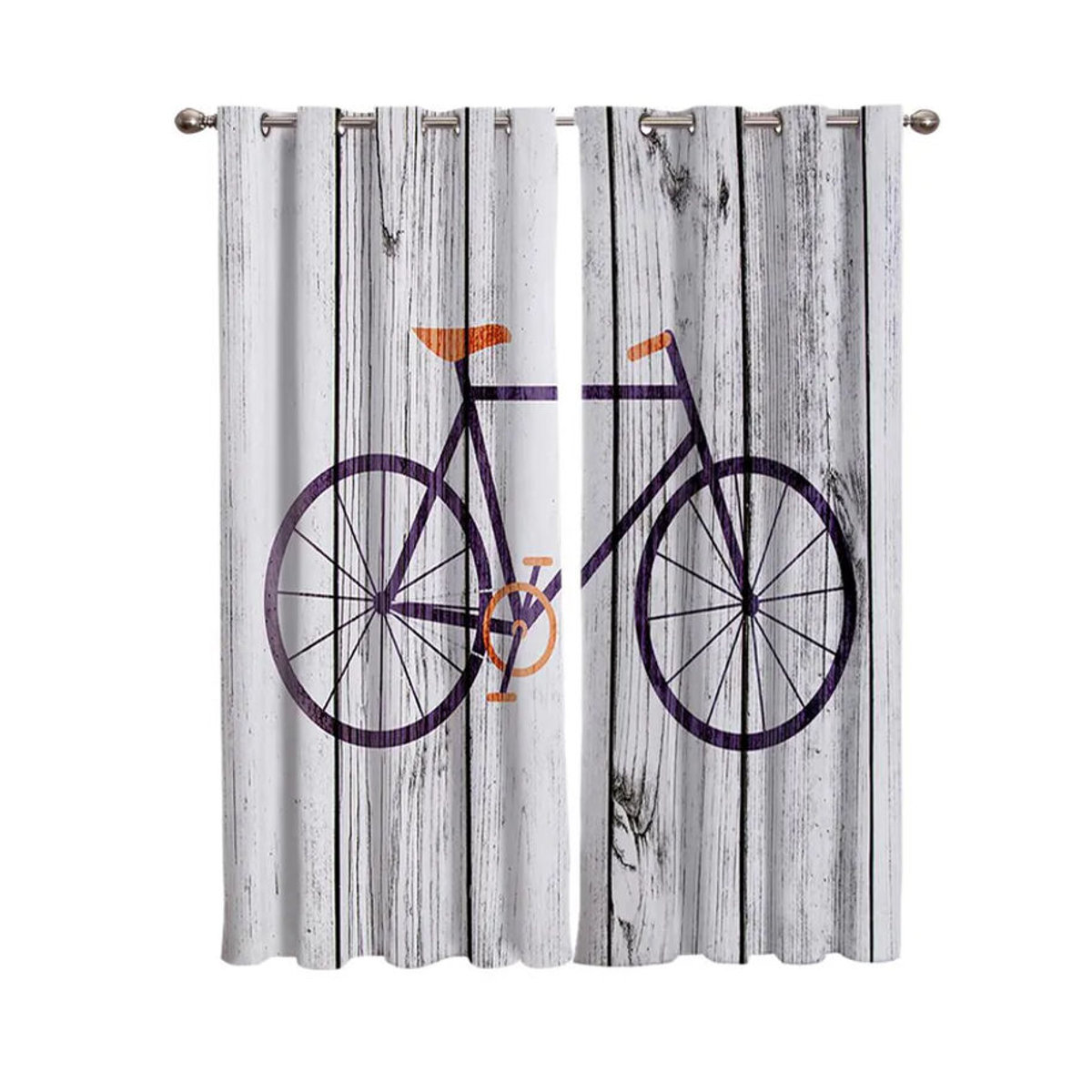 Luxus Fahrrad Vorhänge für Wohnzimmer und Schlafzimmer halbtransparent B: 135 cm, H: 60 cm - Bild 2
