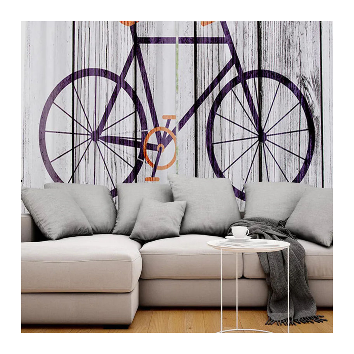 Luxus Fahrrad Vorhänge für Wohnzimmer und Schlafzimmer halbtransparent B: 135 cm, H: 60 cm - Bild 3