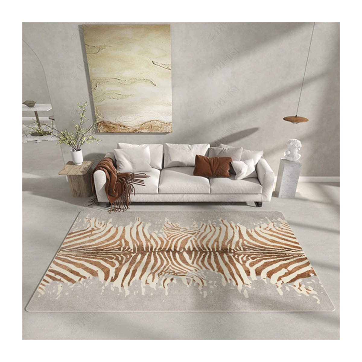 Luxus Zebra Muster Teppich für Wohnzimmer und Schlafzimmer rutschfest - Bild 1