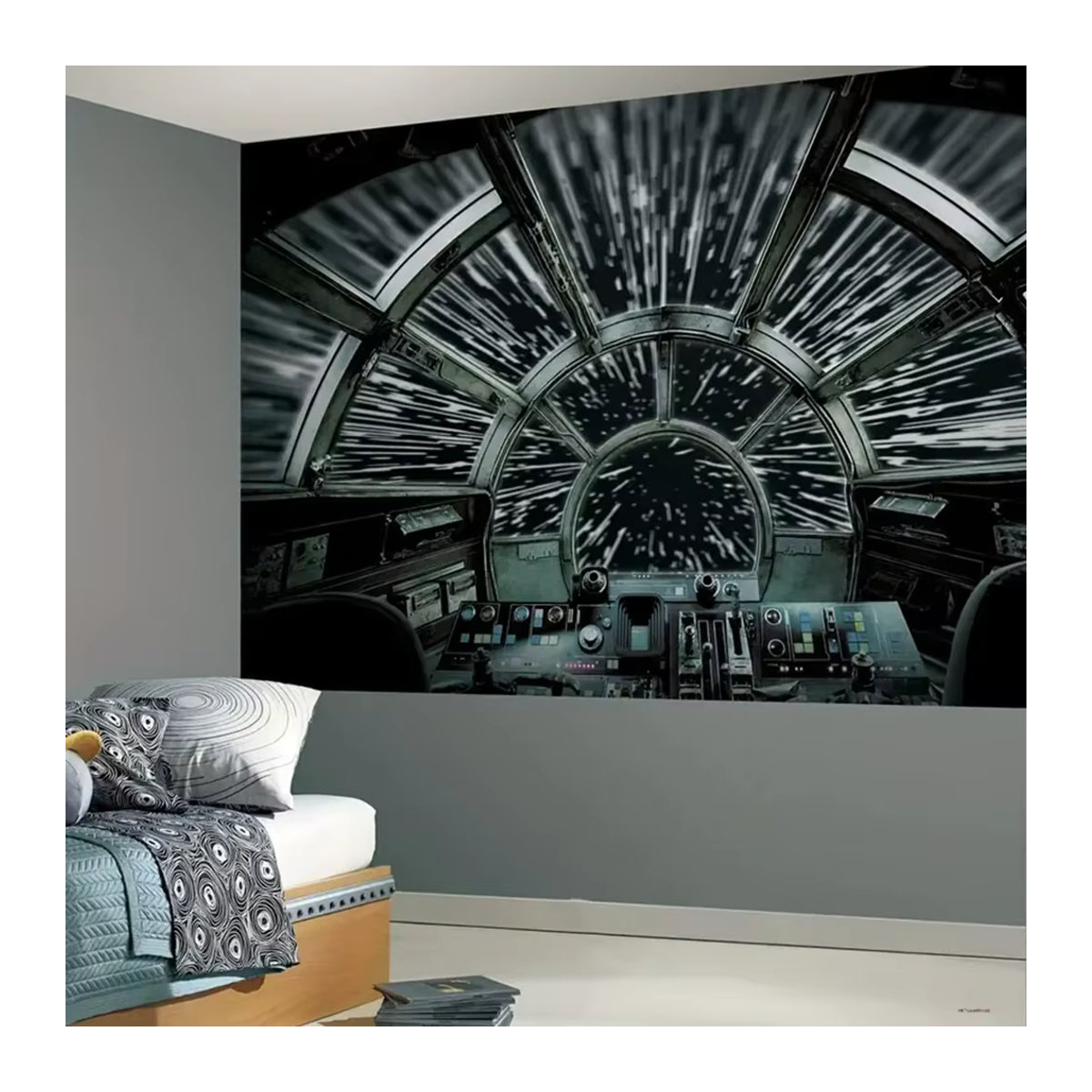 LVJIA Sci-Fi Space Planet Wandteppich aus Polyester in Schwarz als rechteckiger Wandbehang für deine Heimdekoration - Bild 3