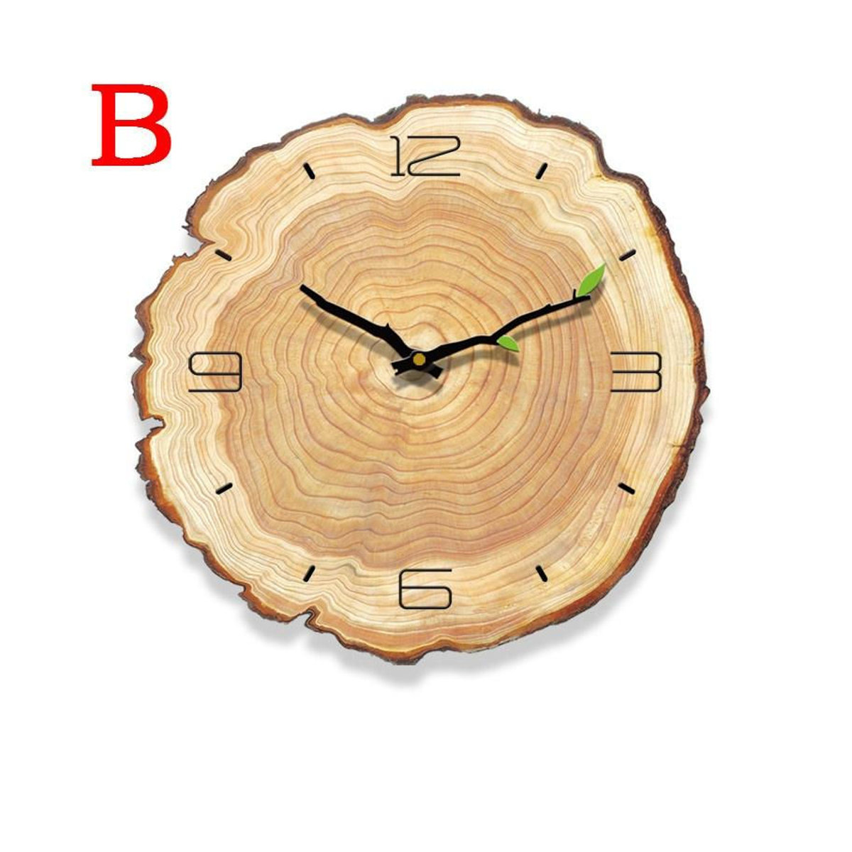 LY Home&Kitchen 050 Vintage Wanduhr aus Holz in Braun, 33 cm Durchmesser, geräuschlos und rund - Bild 2