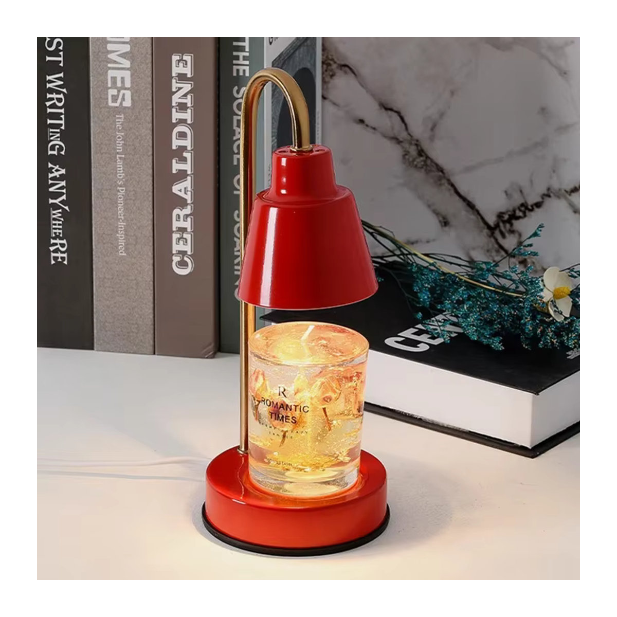 Lyfs LED Aroma Therapiewachs-Schmelzlampe im skandinavischen Design für Schlafzimmer und Schreibtisch, Schwarz/Weiß - Bild 2
