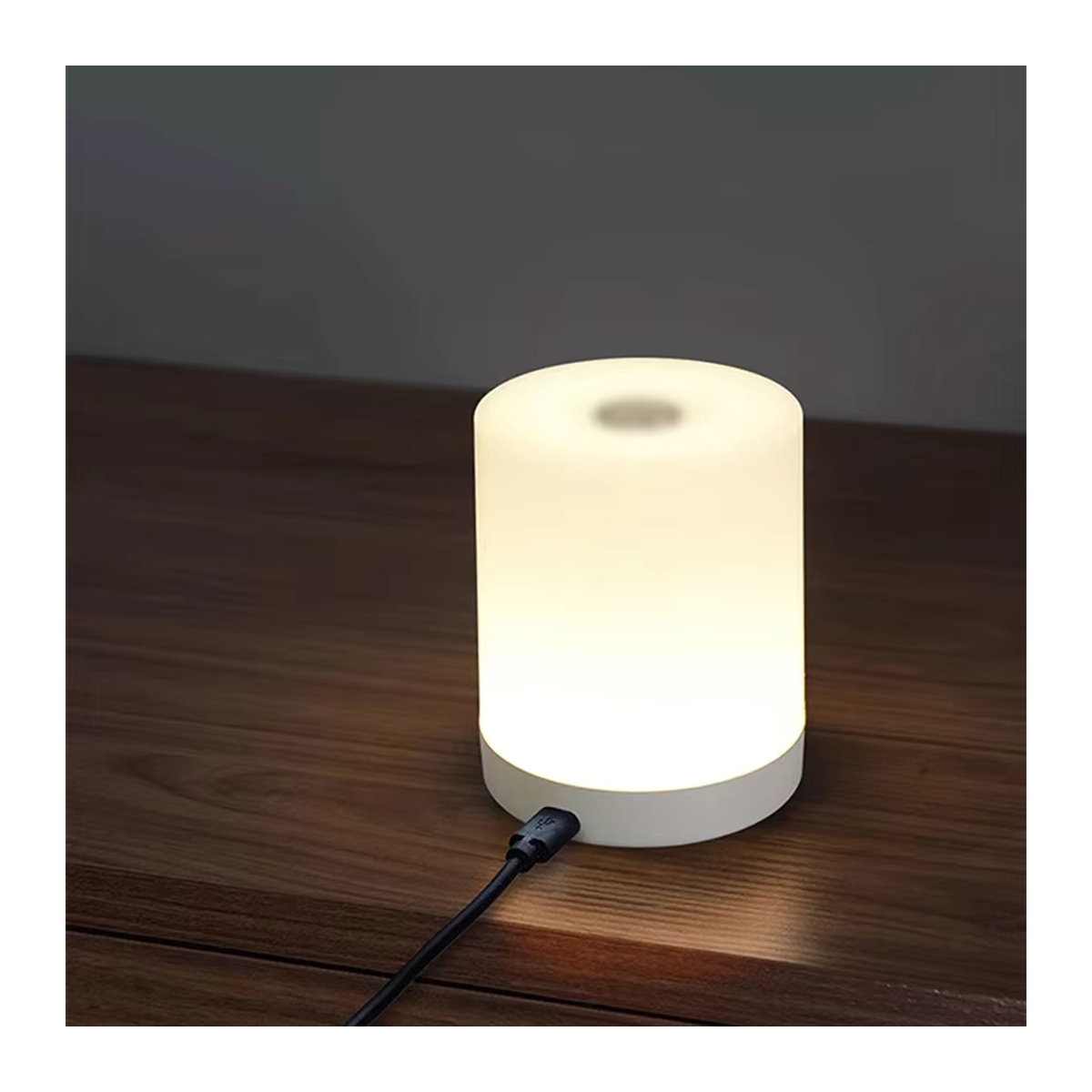 Lyfs LED Nachtlicht Weiß – Stufenlos dimmbare Touch Tischlampe im minimalistischen Design mit USB-Anschluss - Bild 3