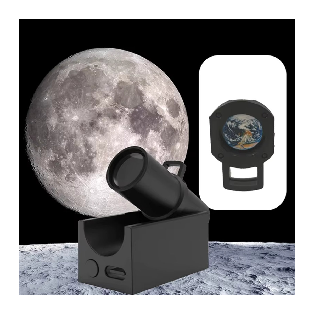 Lyfs Mond Licht Lampe Schwarz Minimalistische Tischlampe mit Planeten Projektion als Atmosphäre Nachtlicht für dein Schlafzimmer - Bild 6