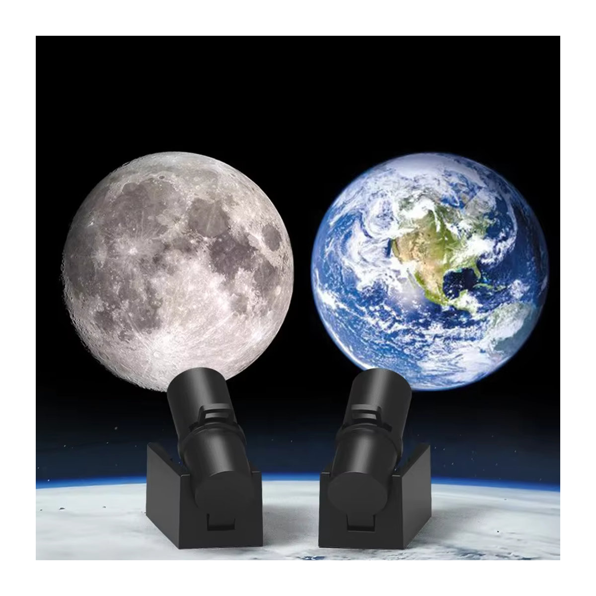 Lyfs Mond Licht Lampe Schwarz Minimalistische Tischlampe mit Planeten Projektion als Atmosphäre Nachtlicht für dein Schlafzimmer - Bild 7