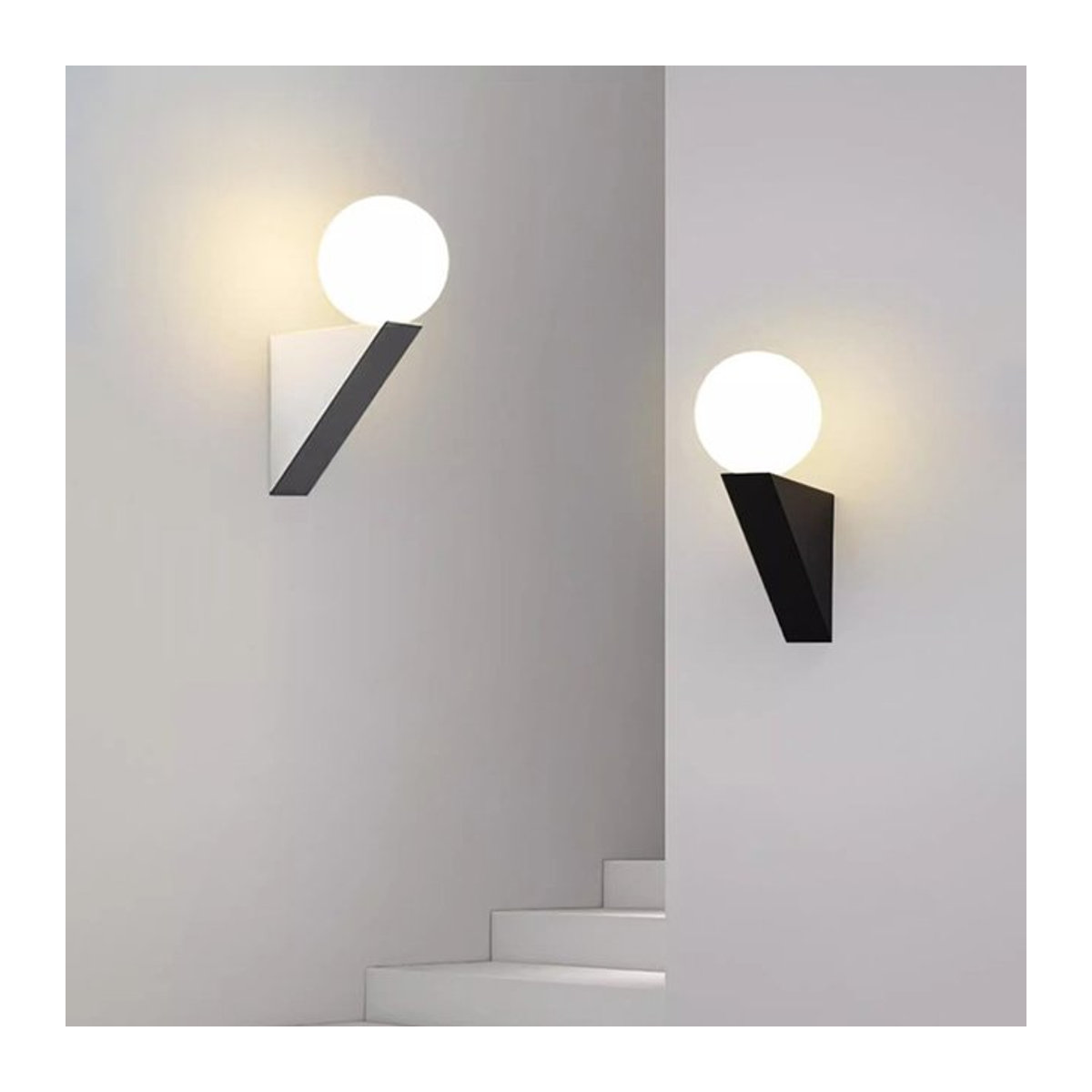 Lyfs Nordic Kunst Wandlampe Modern Minimalistisch in Schwarz/Weiß - Bild 1